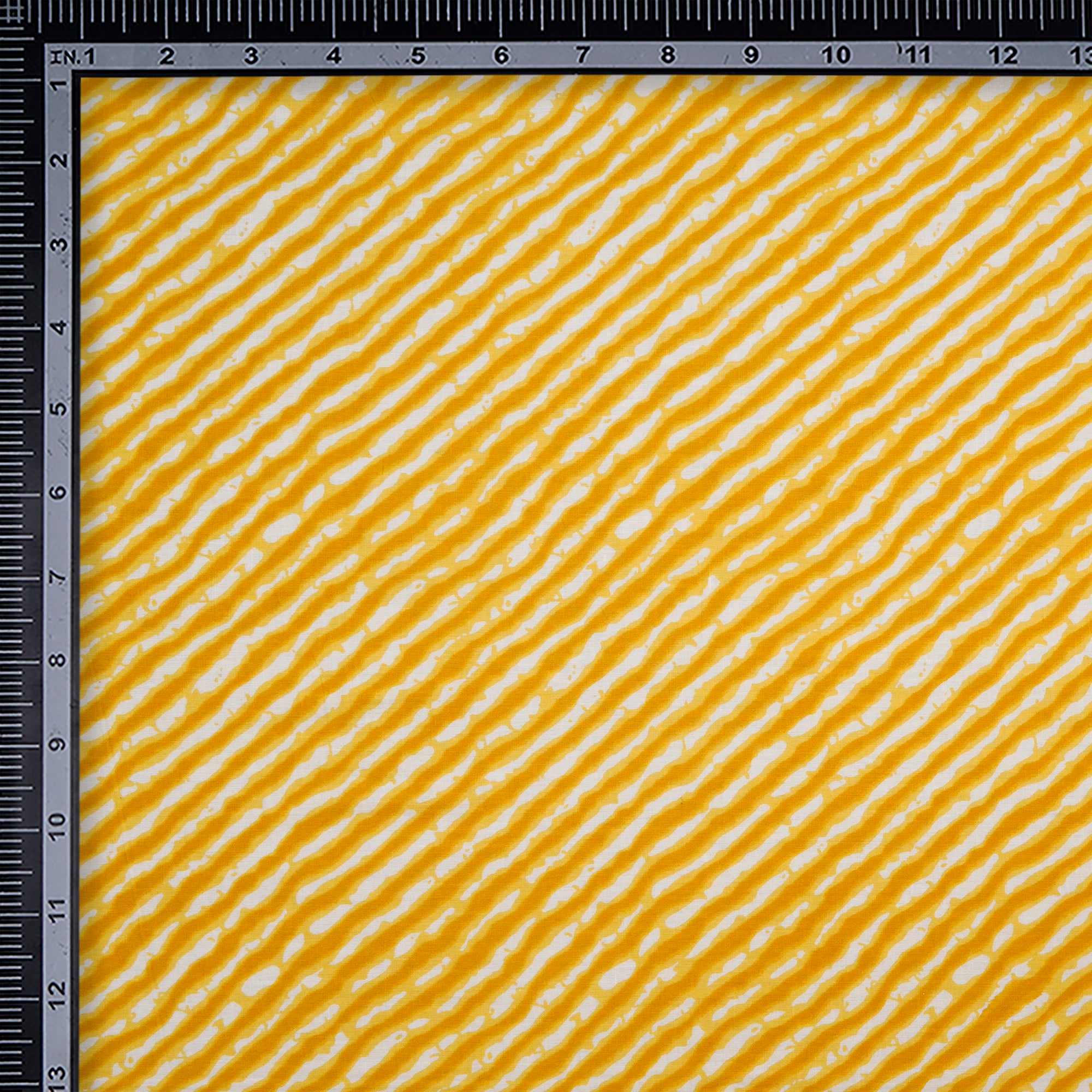 (Pre-Cut 0.50 Mtr)Yellow Color Hand Block Printed Cotton Fabric