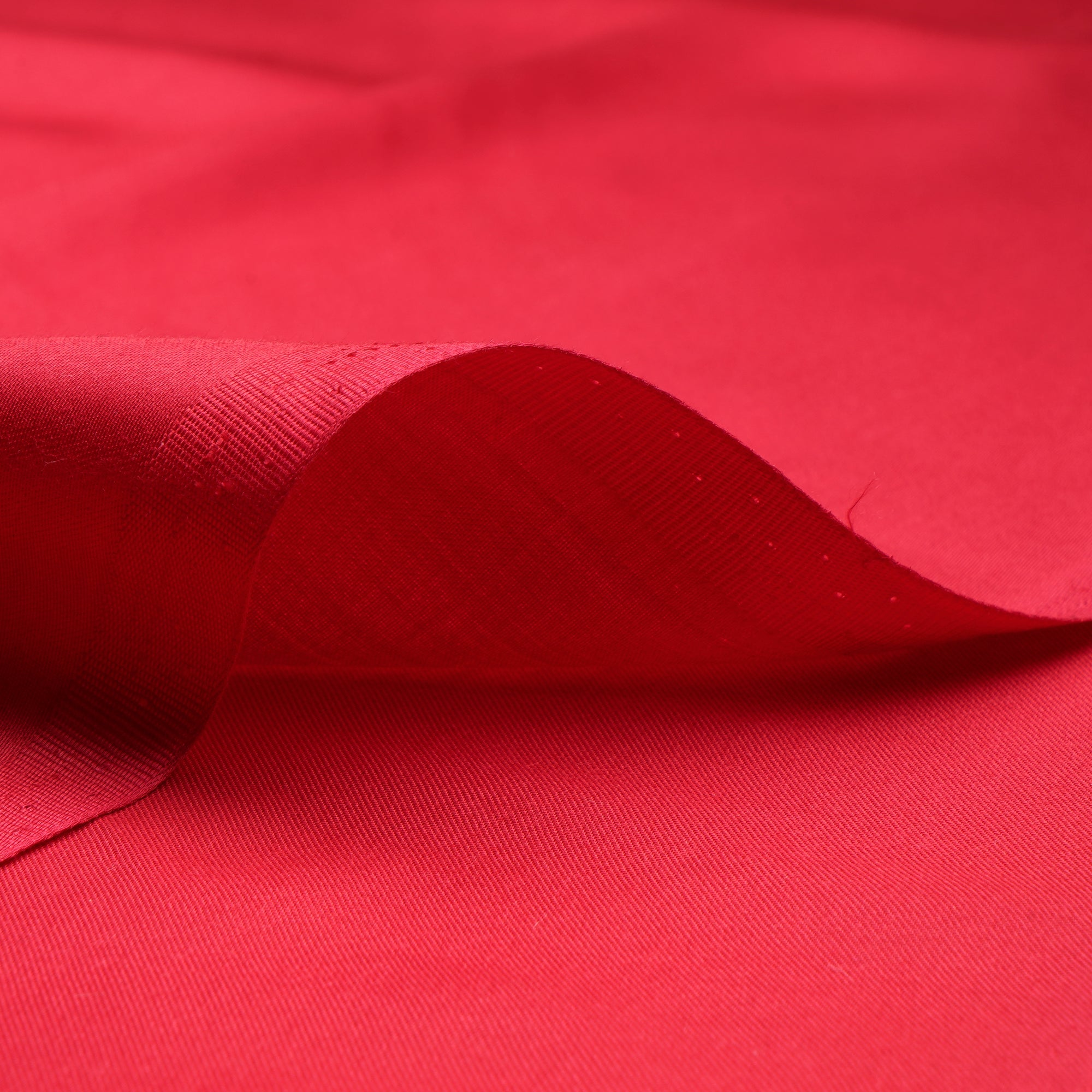 (Pre-Cut 1.30 Mtr)Red Color Piece Dyed Modal Satin Fabric