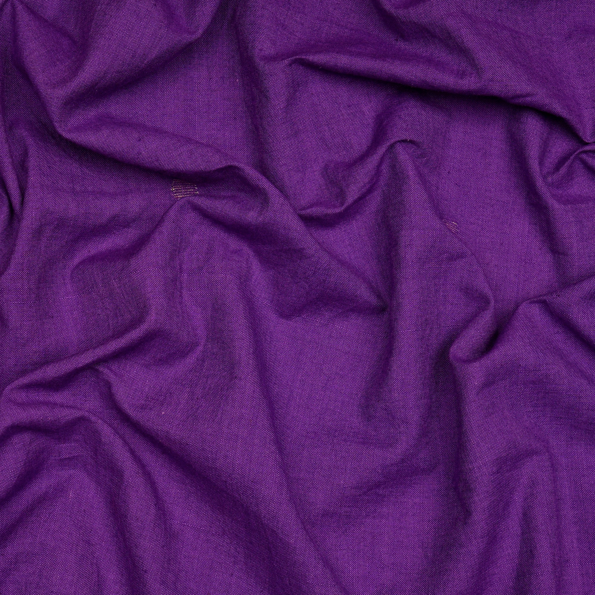 (Pre-Cut 2.00 Mtr)Purple Handwoven Jamdani Cotton Fabric