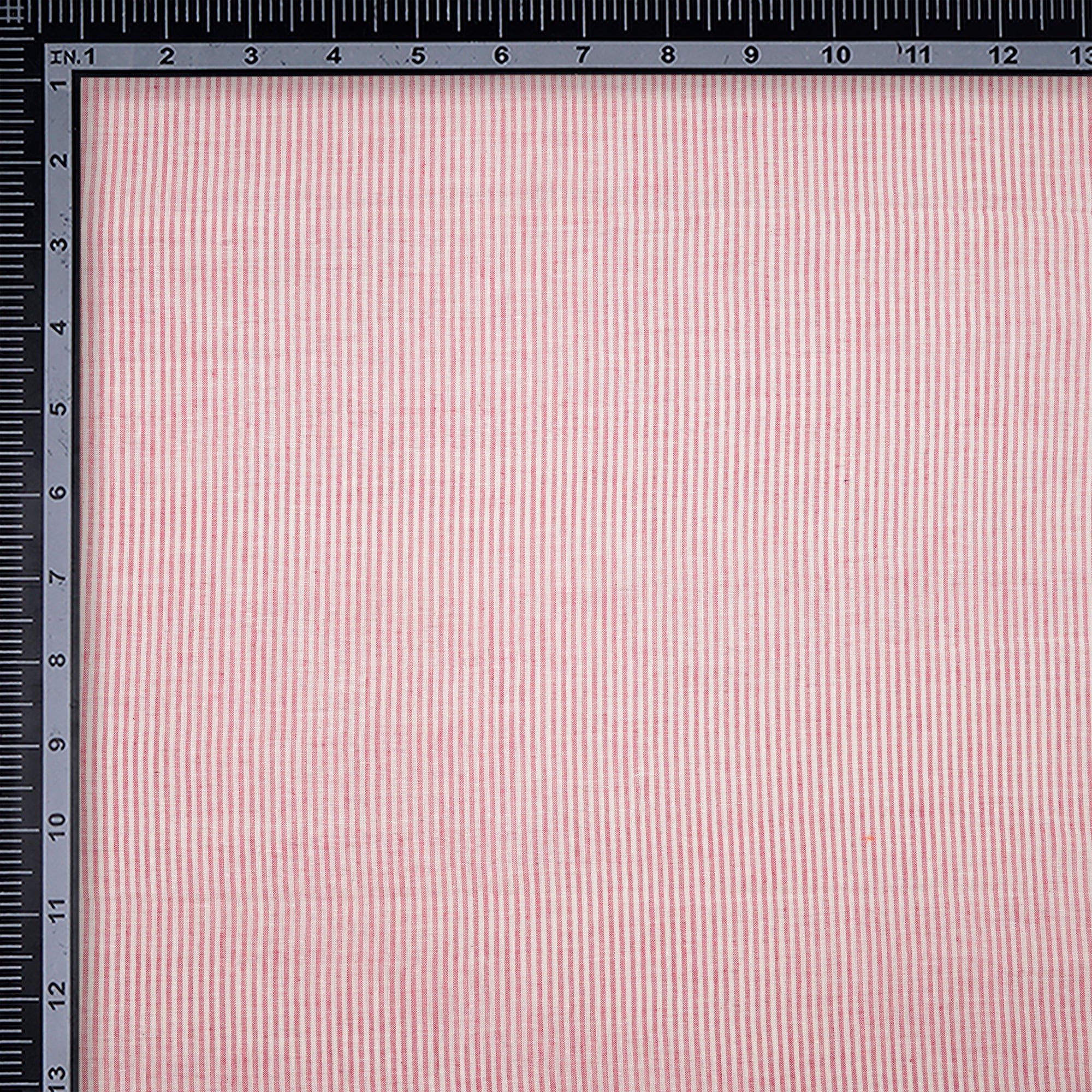 (Pre-Cut 2.00 Mtr)Pink-Cream Stripe Pattern Yarn Dyed Cotton Muslin Fabric