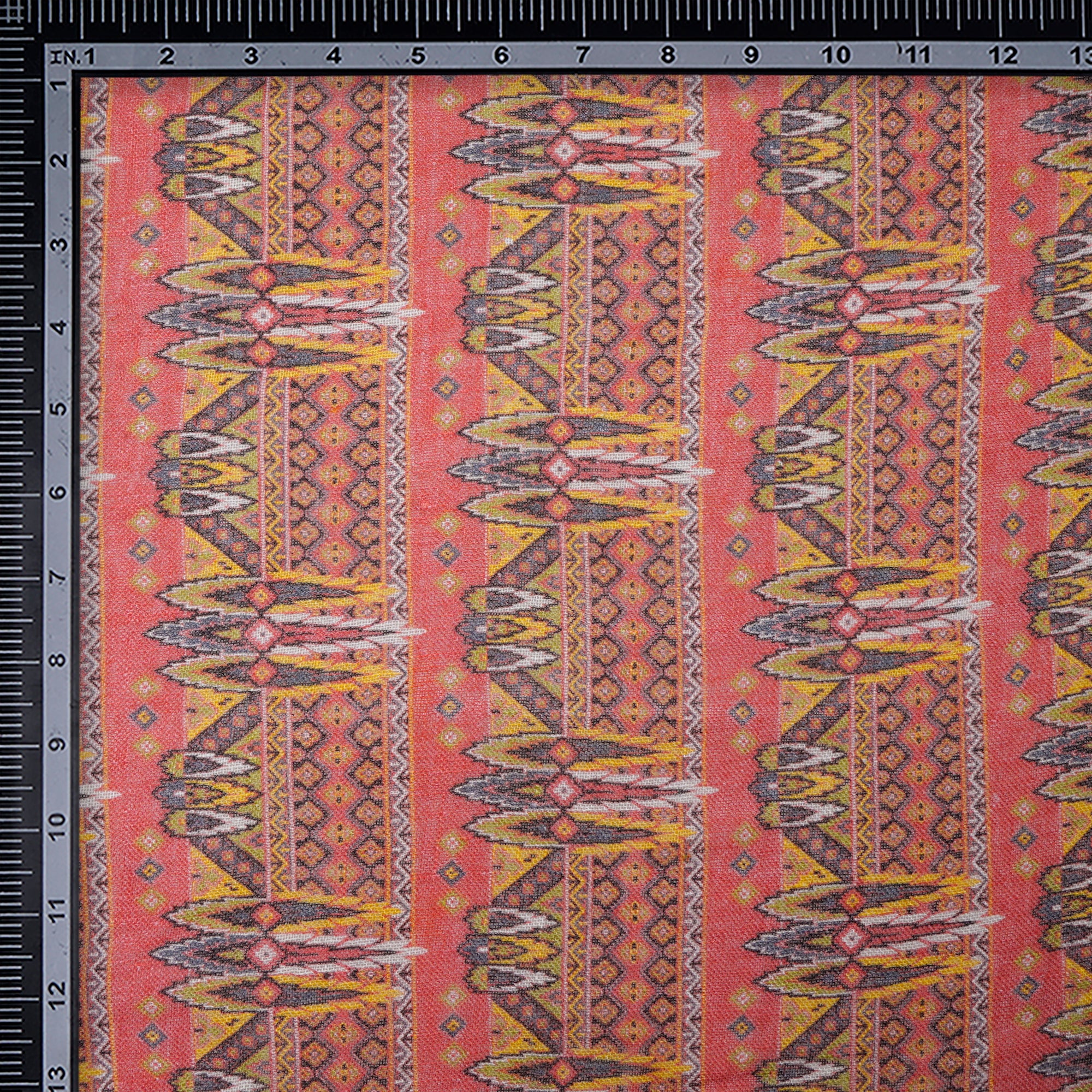 (Pre-Cut 1.00 Mtr) Multi Digital Printed Gauze Linen Fabric