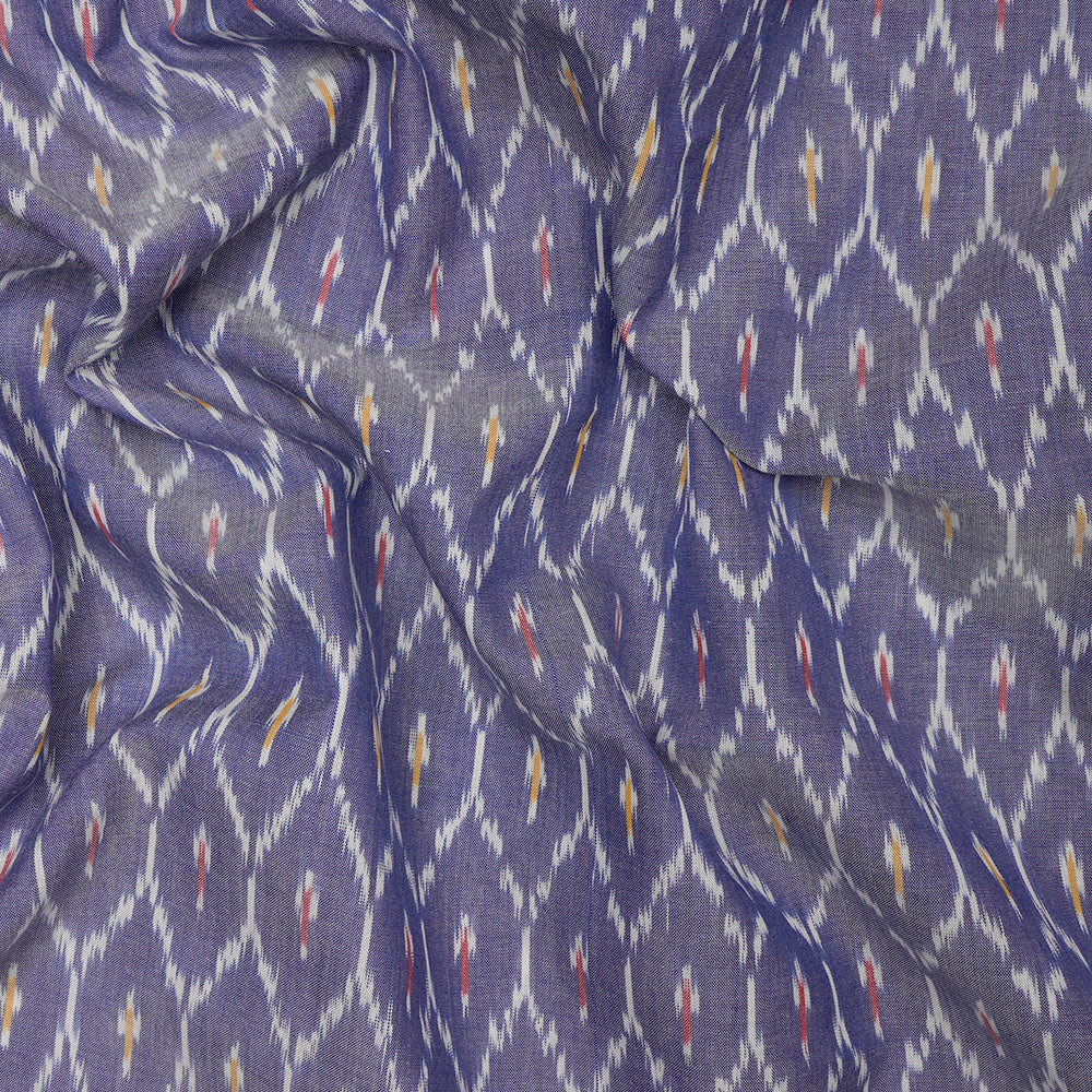 (Pre-Cut 1.50 Mtr)Elegant Lavender Pastel Color Mercerized Washed Woven Ikat Cotton Fabric