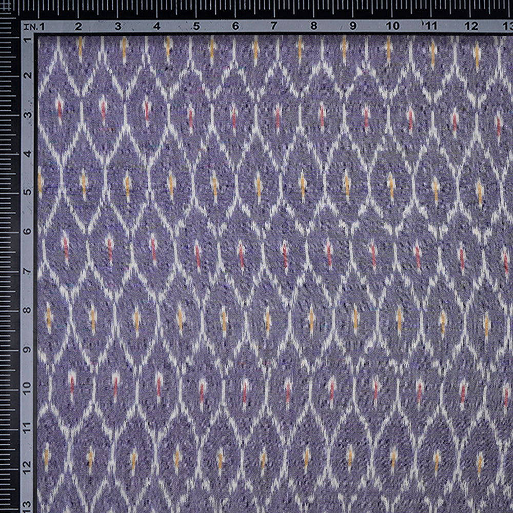 (Pre-Cut 1.50 Mtr)Elegant Lavender Pastel Color Mercerized Washed Woven Ikat Cotton Fabric