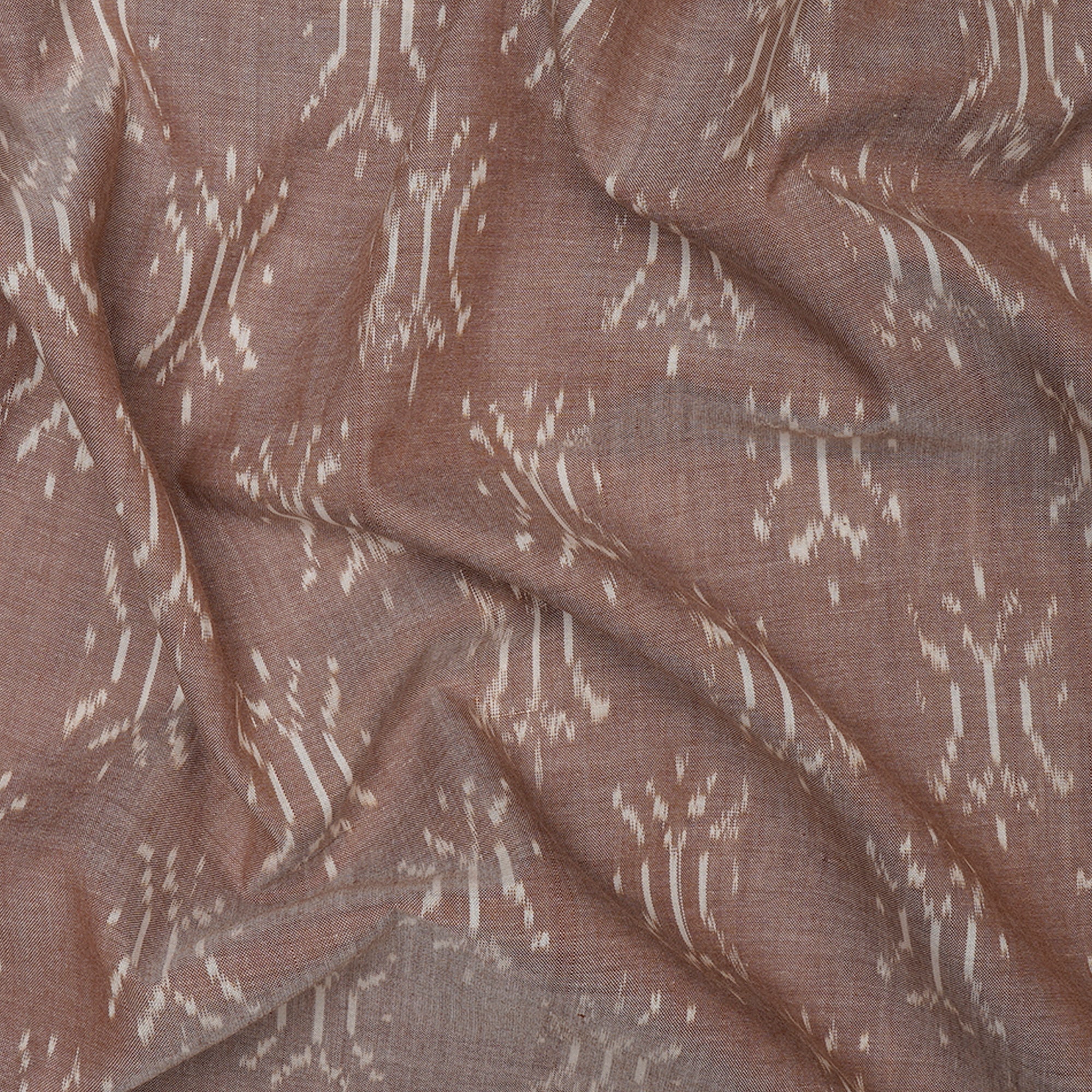 (Pre-Cut 3.25 Mtr) Desert Sand Mercerized Washed Woven Ikat Cotton Fabric