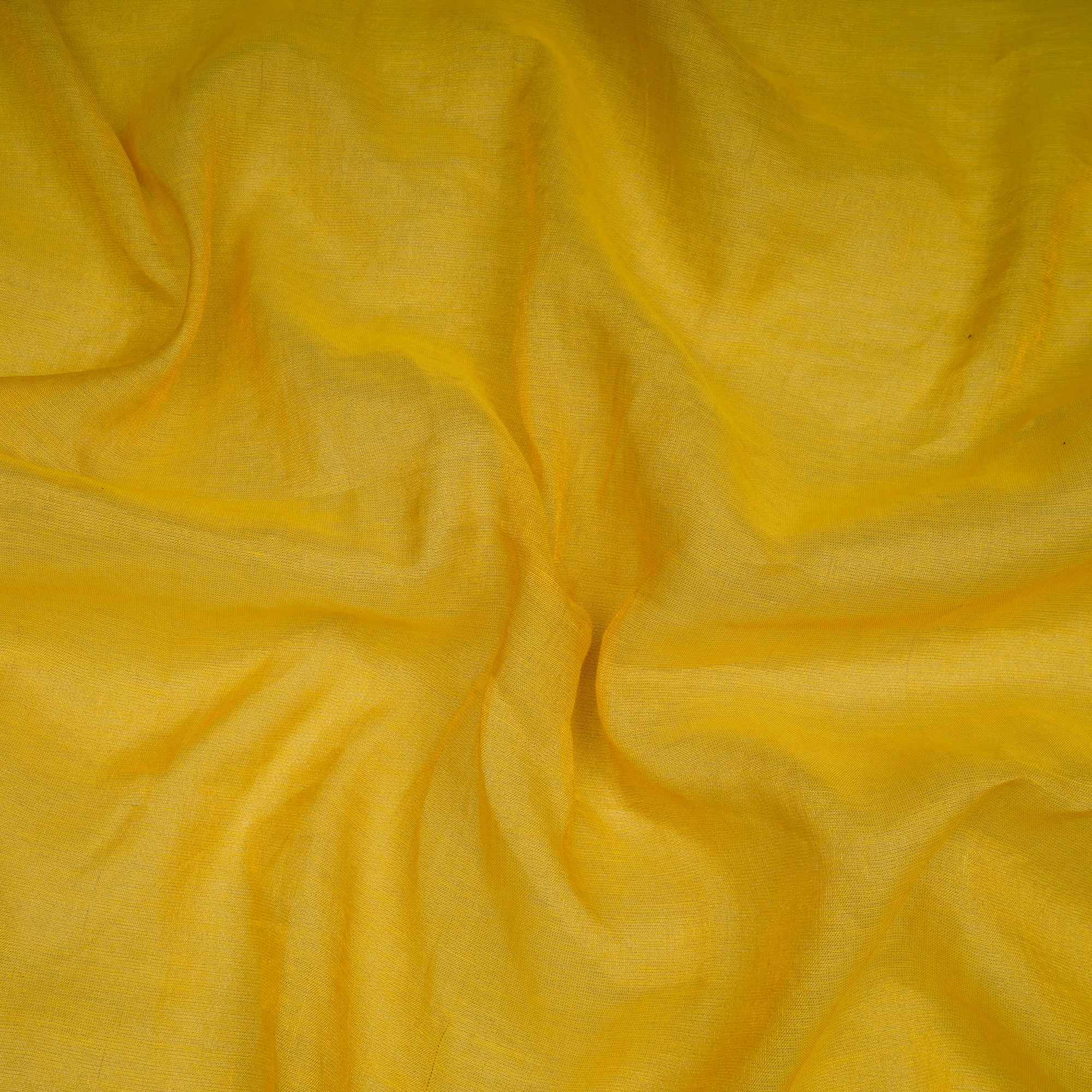 (Pre-Cut 0.60 Mtr) Yellow Piece Dyed Tissue Chanderi Fabric