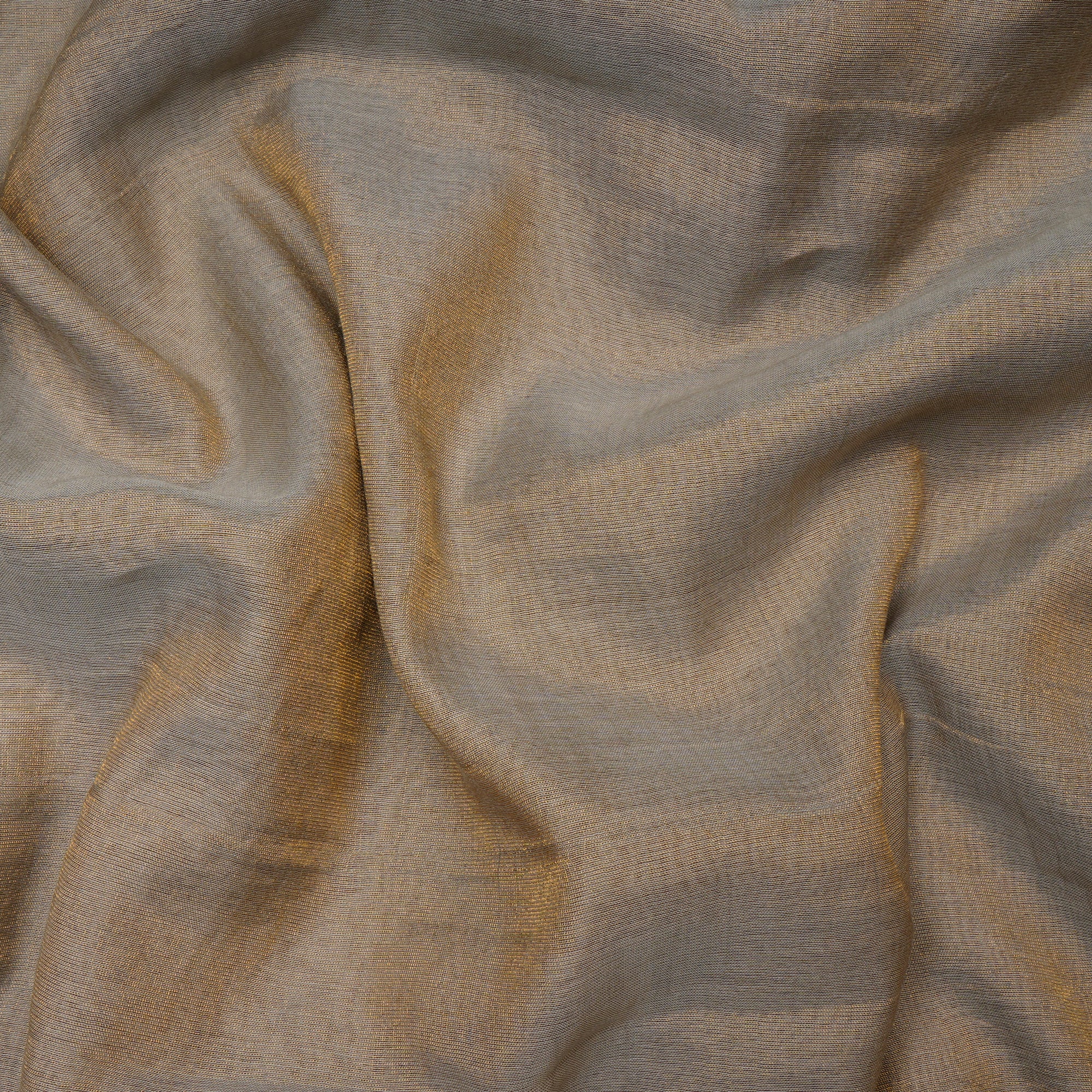 (Pre Cut 0.85 Mtr )Grey Piece Dyed Fine Tissue Chanderi Fabric
