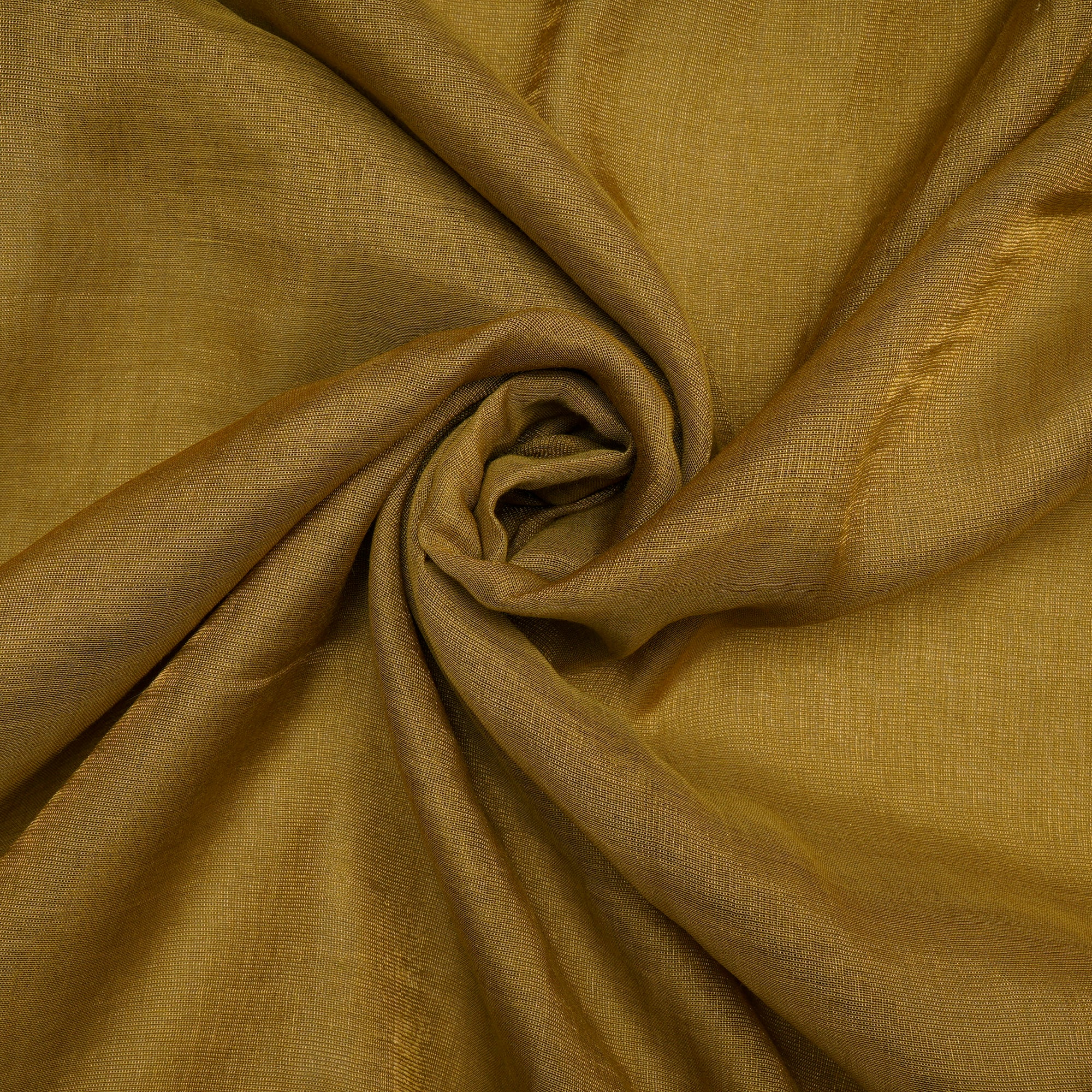 (Pre-Cut 3.60 Mtr)Golden Palm Piece Dyed Plain Pure Tissue Chanderi Fabric