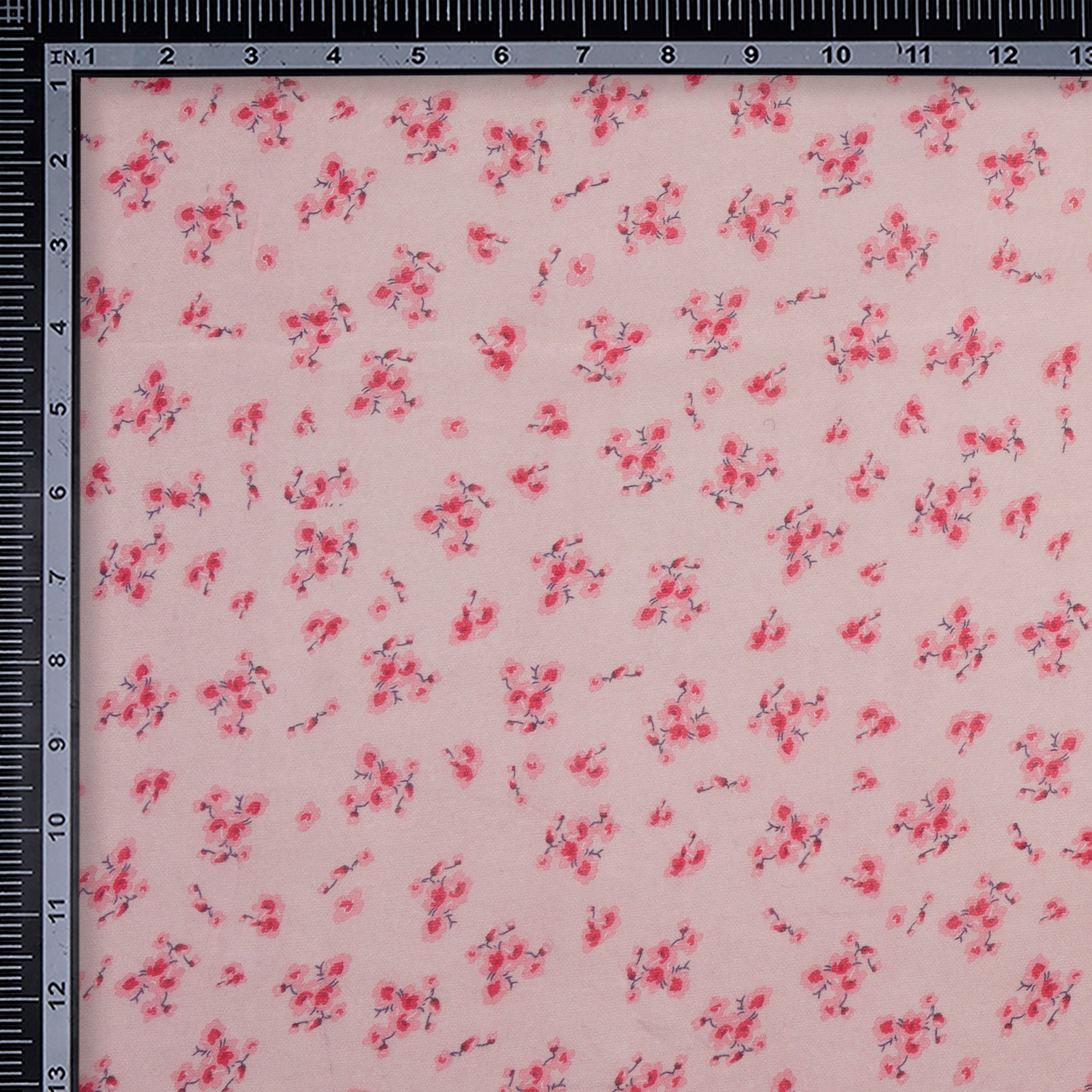 (Pre Cut 0.70 Mtr ) Light Pink Color Digital Printed Silk Fabric