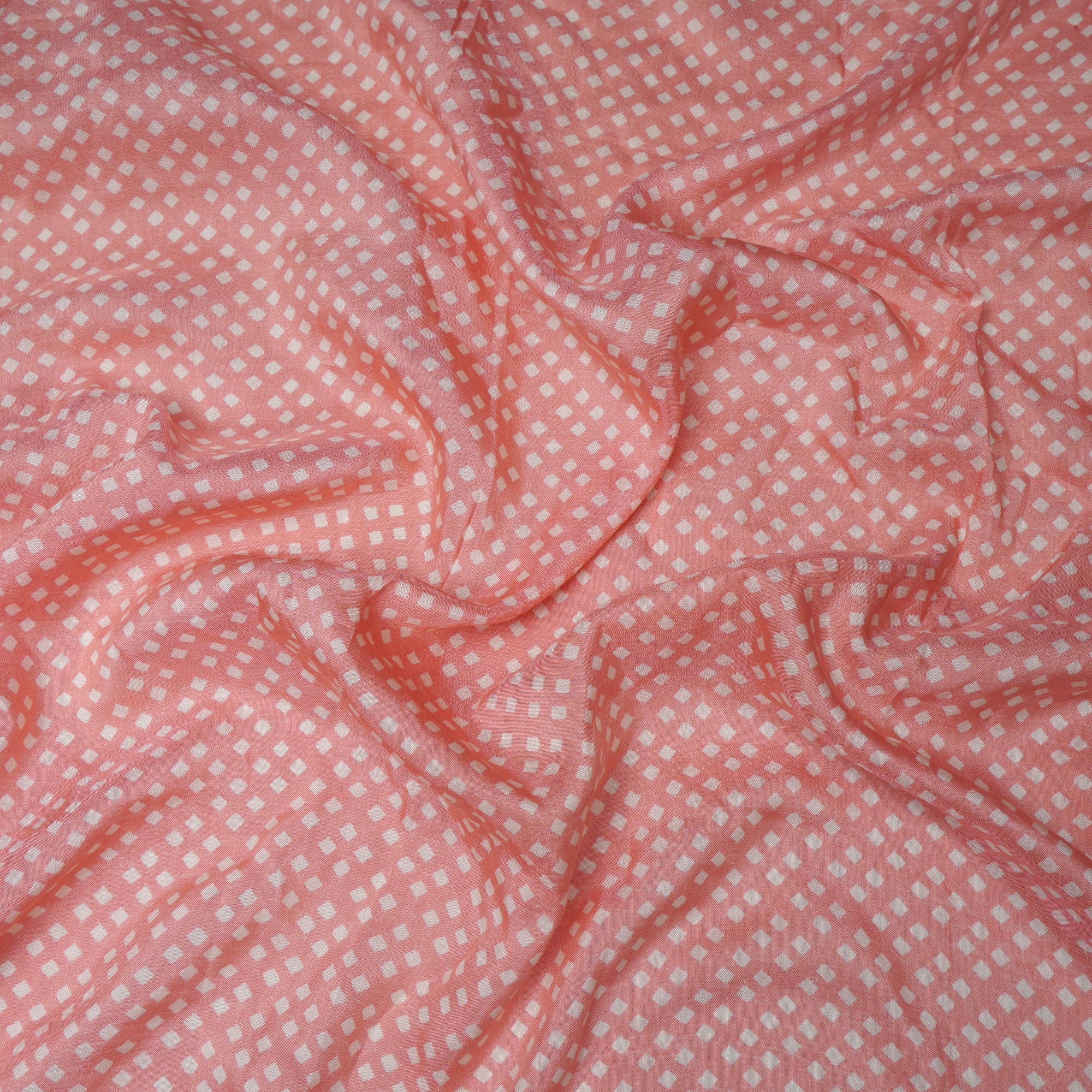 (Pre-Cut 0.80 Mtr)Light Pink Geometric Pattern Printed Viscose Fabric