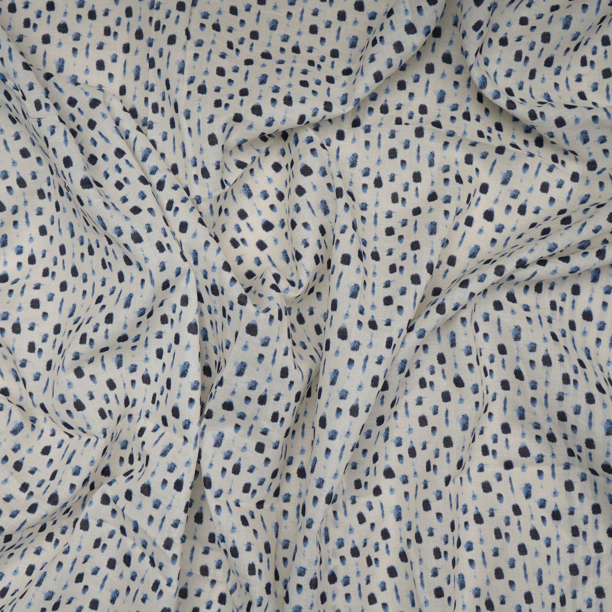 (Pre-Cut 1.20 Mtr)Off-White All Over Pattern Digital Print Cotton Cambric Fabric