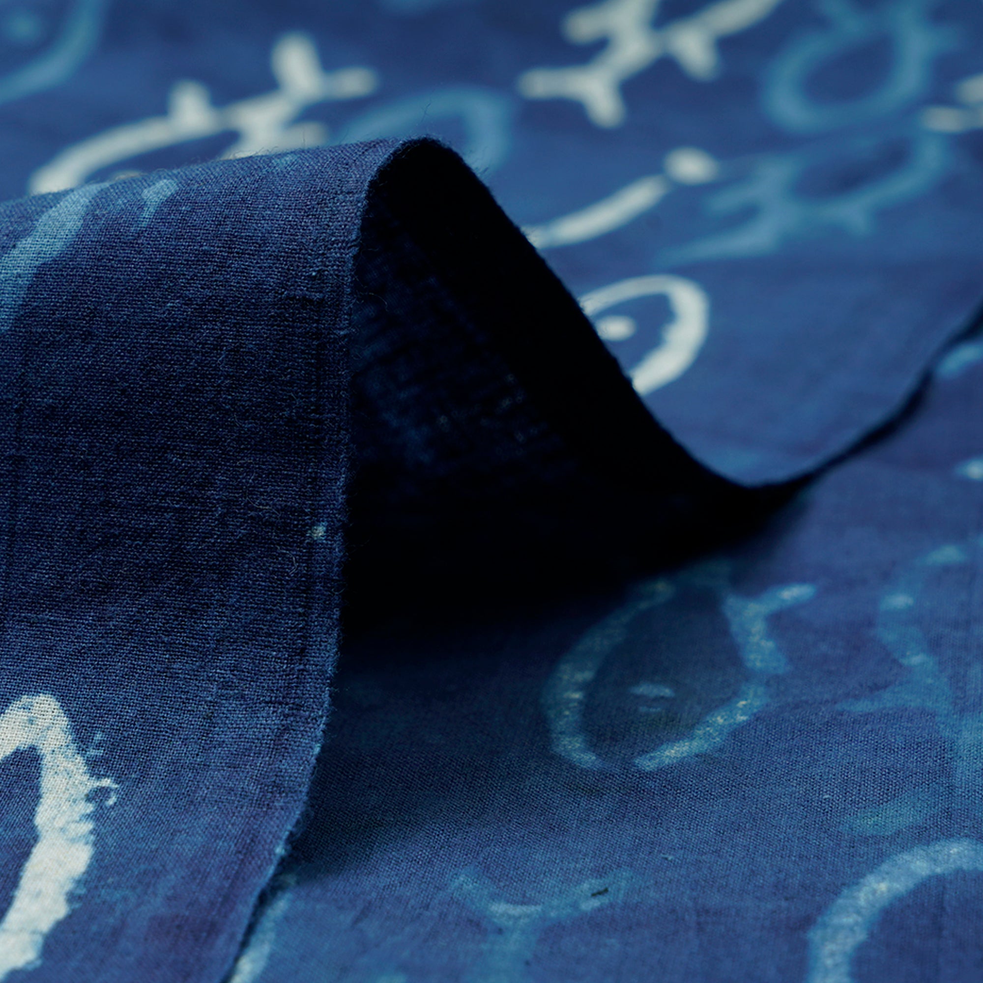 (Pre-Cut 1.40Mtr)Blue Color Hand Block Bagru Natural Dye Indigo Printed Cotton Fabric