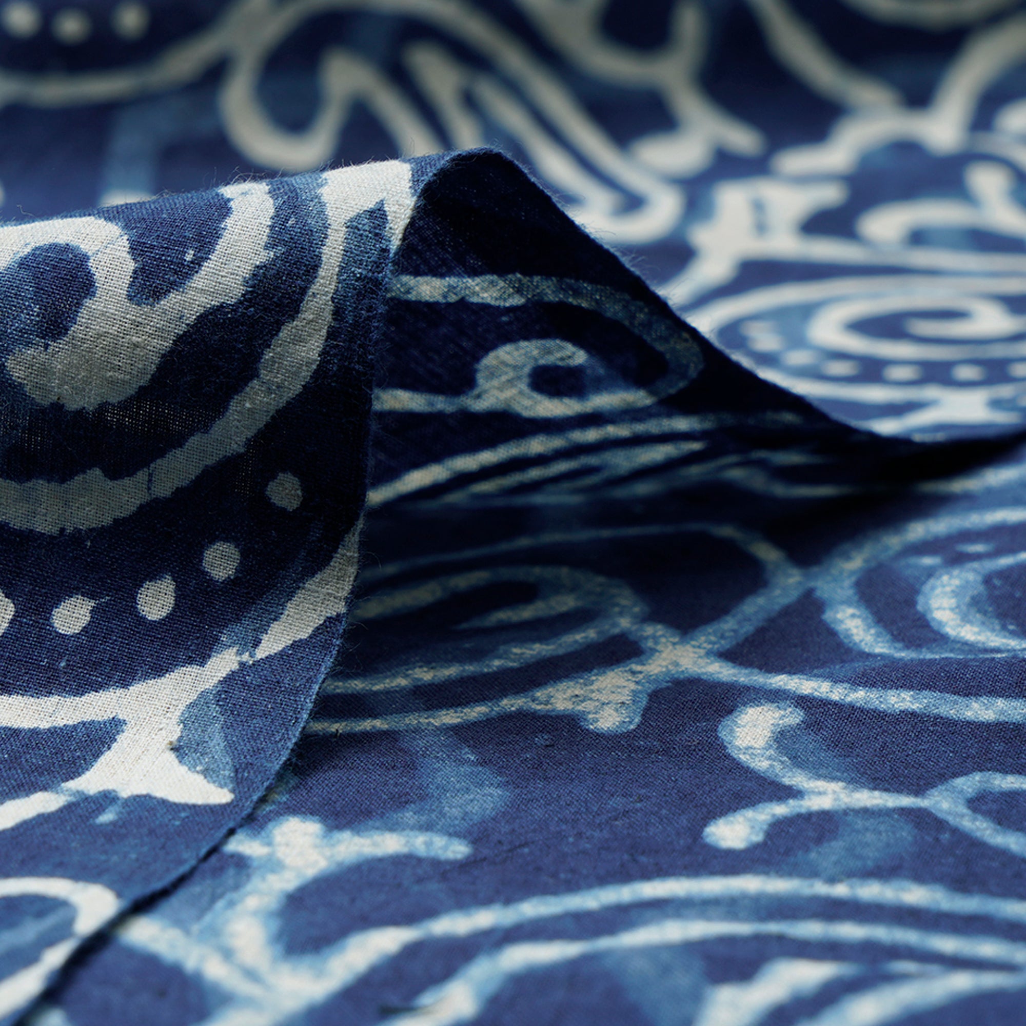 (Pre-Cut 1.40Mtr)Blue Color Hand Block Bagru Natural Dye Indigo Printed Cotton Fabric