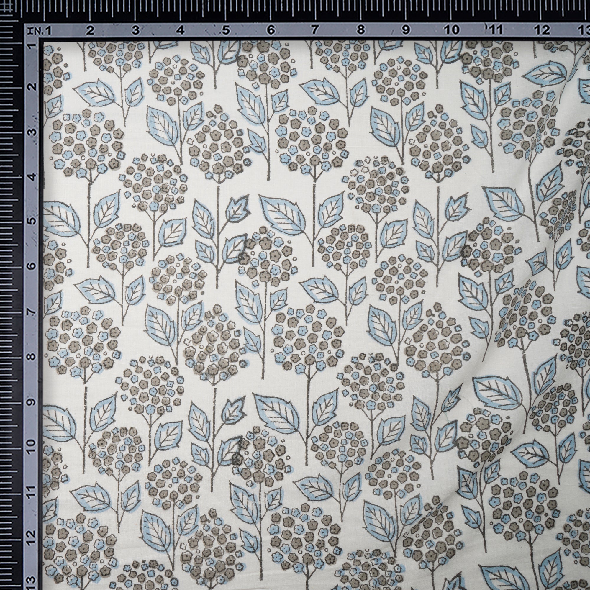 (Pre-Cut 0.70 Mtr)White Color Hand Block Natural Dye Bagru Dabu Printed Cotton Fabric