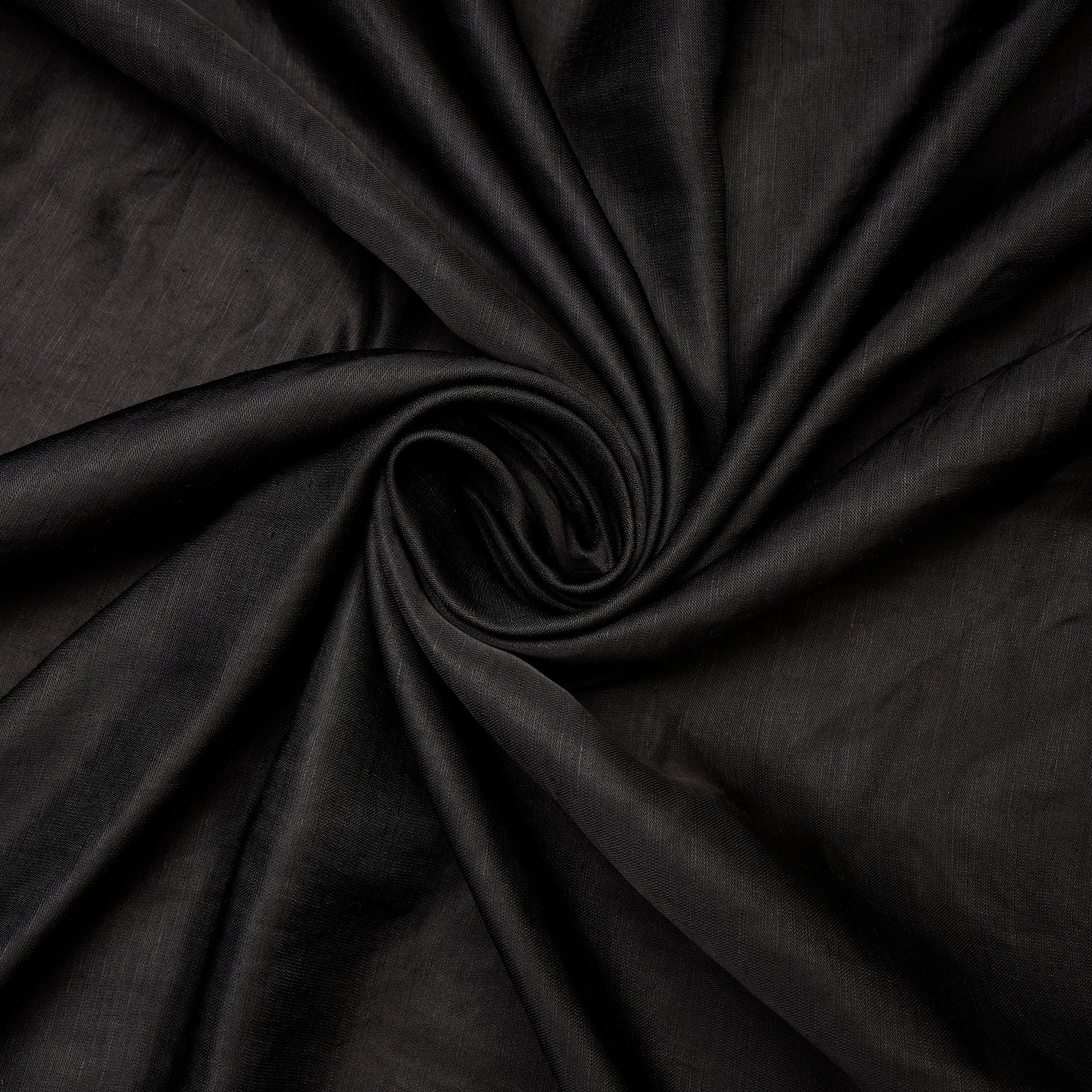 (Pre Cut 0.85 Mtr ) Black Heavy Linen Satin Fabric