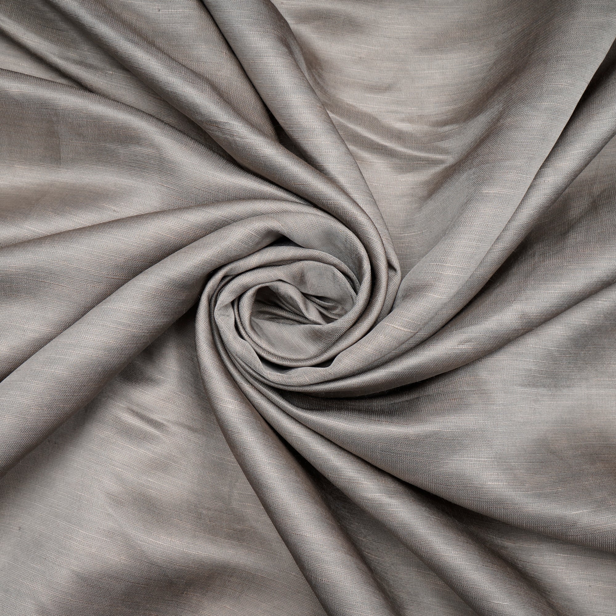 (Pre-Cut 1.25 Mtr)Grey Plain Viscose Linen Satin Fabric