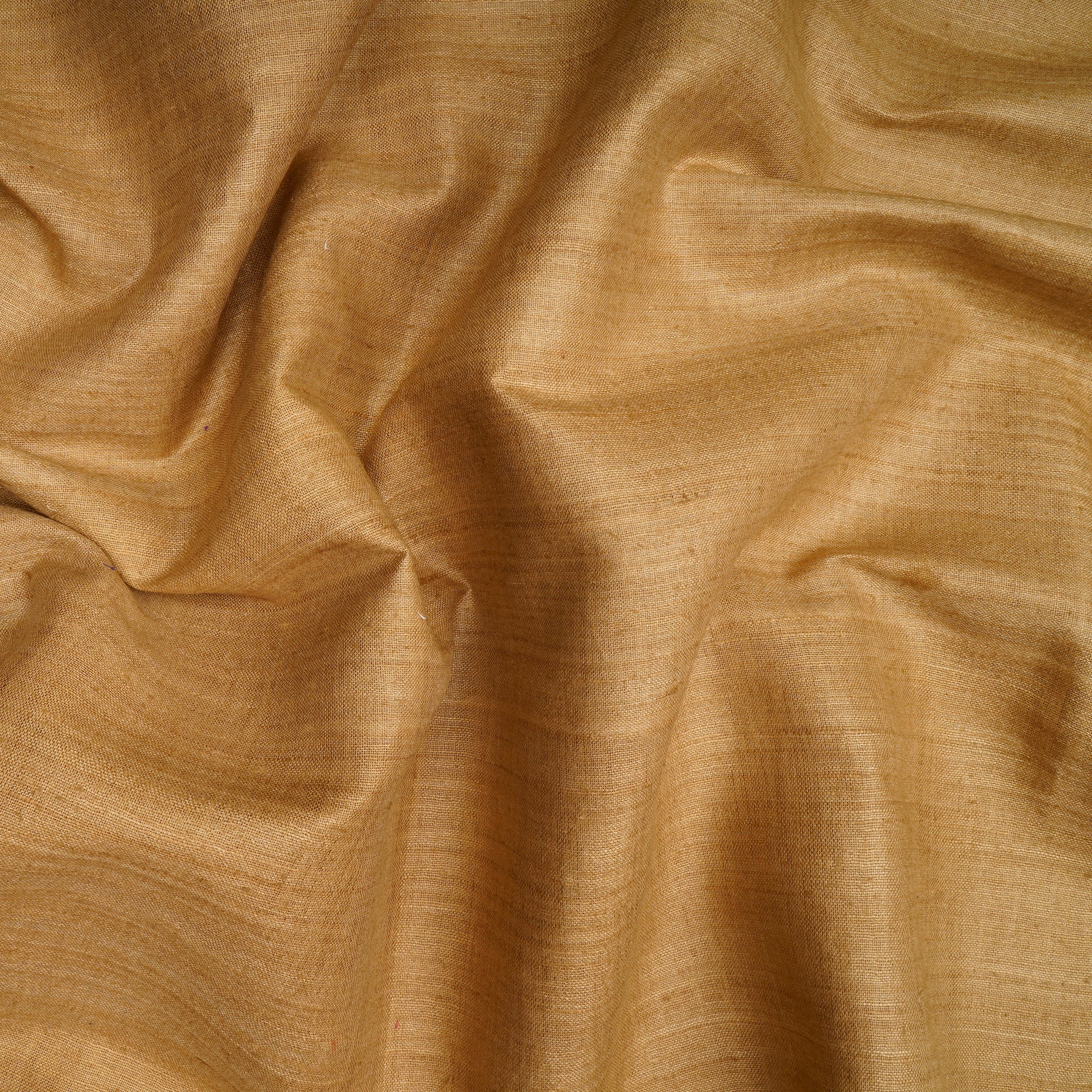 (Pre-Cut 1.75 Mtr)Gold Plain Matka Silk Fabric