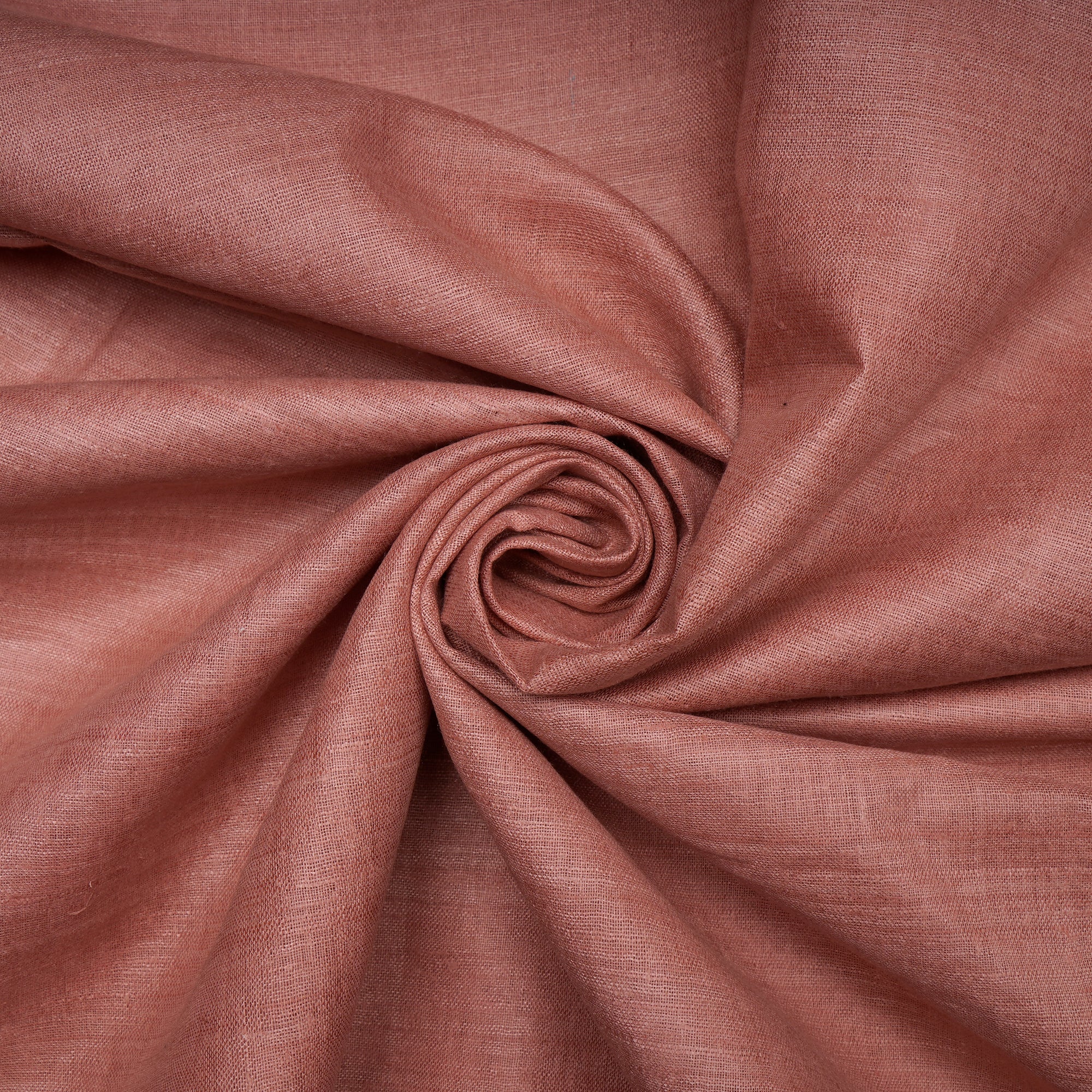 (Pre-Cut 2.90 Mtr)Peach Plain Cotton Silk Fabric