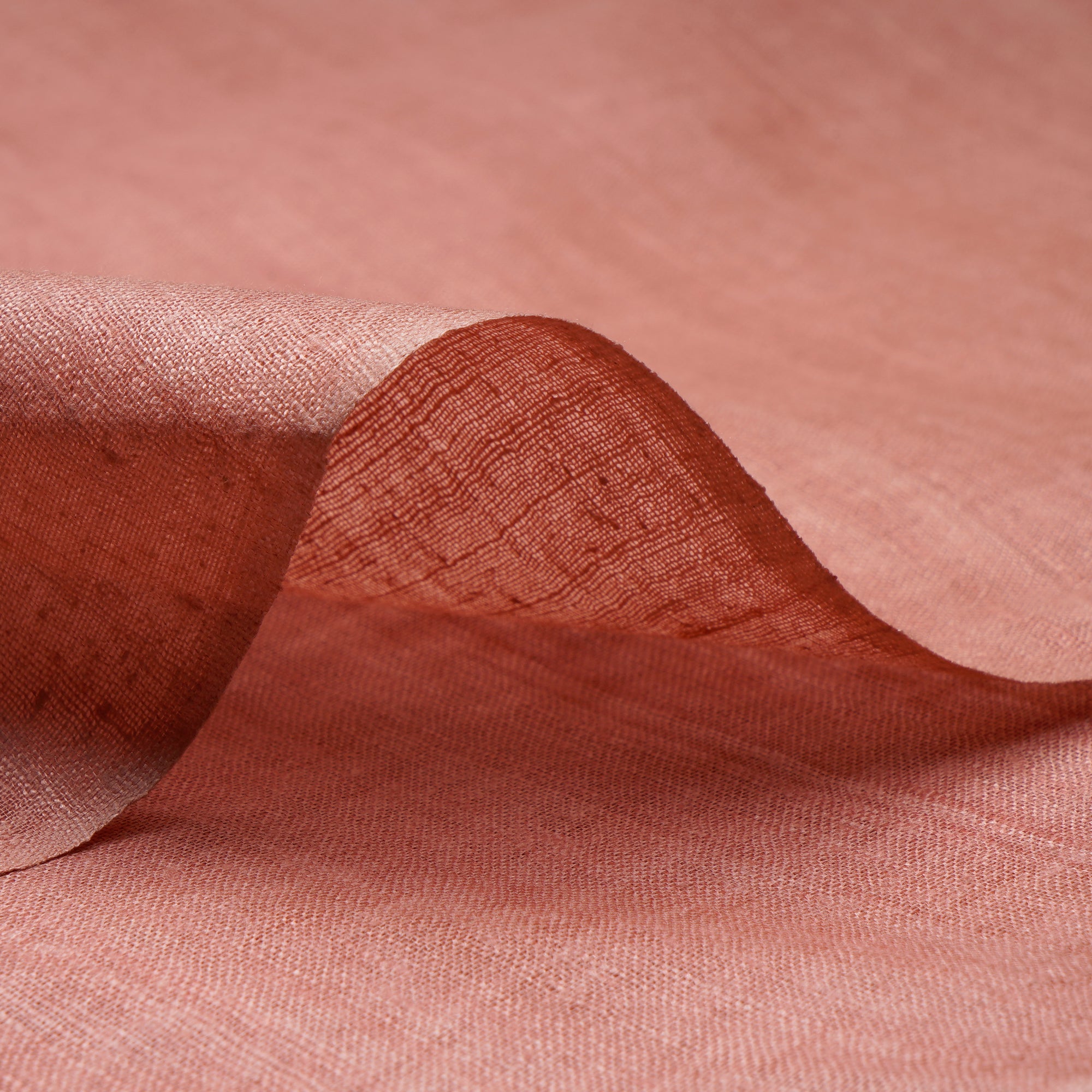 (Pre-Cut 2.90 Mtr)Peach Plain Cotton Silk Fabric