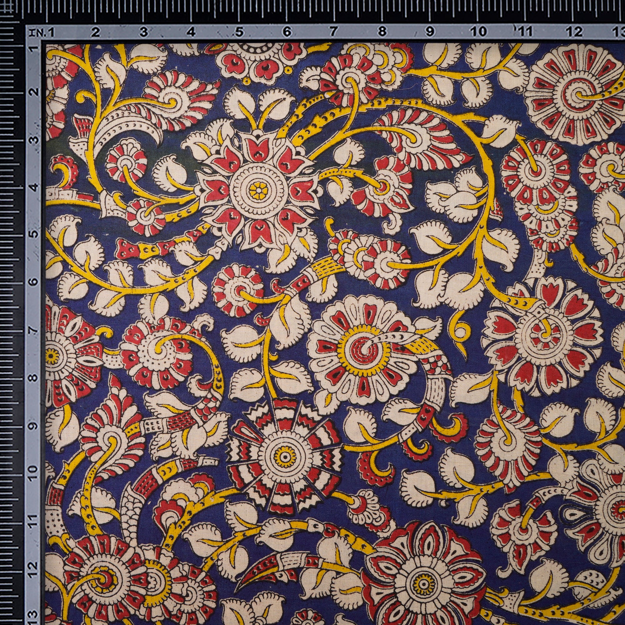 (Pre-Cut 0.80 Mtr)Multi Color Floral Pattern Screen Printed kalamkari Cotton Fabricprecuts&&2033