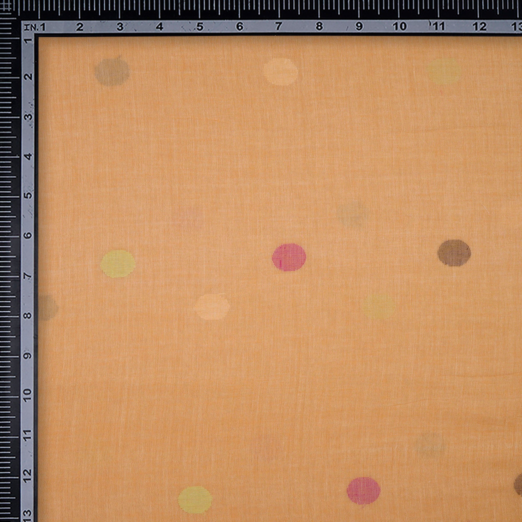 (Pre-Cut 2.40 Mtr)Buff Handloom Jamdani Pure Cotton Fabric