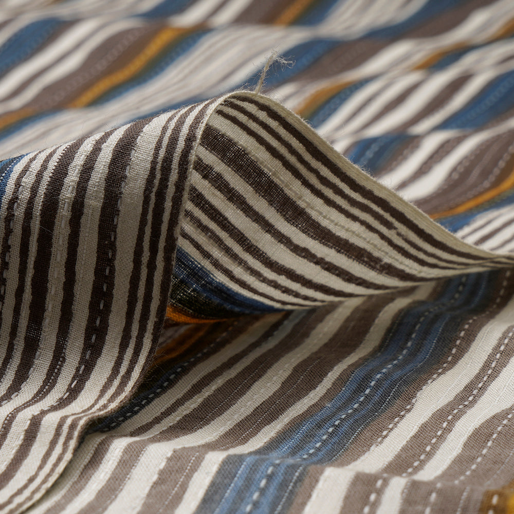(Pre-Cut 2.00 Mtr)Multi Color Check Pattern Woven Cotton Fabric