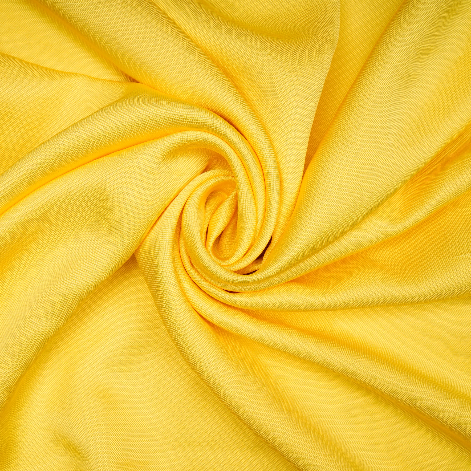 (Pre-Cut 2.00 Mtr)Yellow Color Viscose Linen Fabric