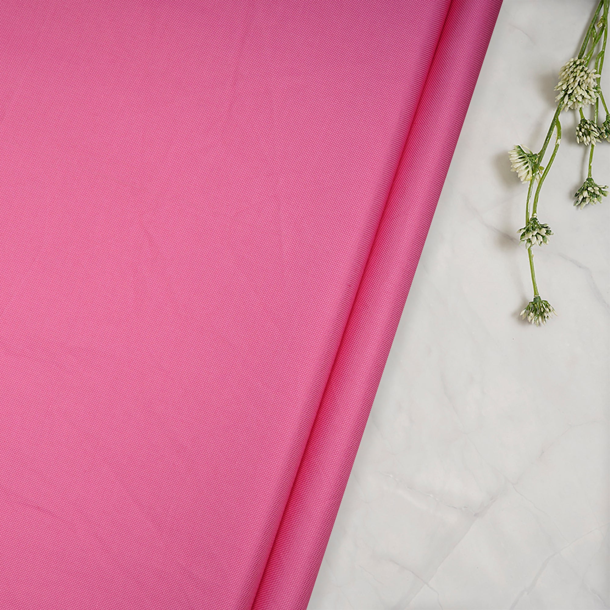 (Pre-Cut 3.60 Mtr)Pink Piece Dyed Plain Viscose Linen Fabric