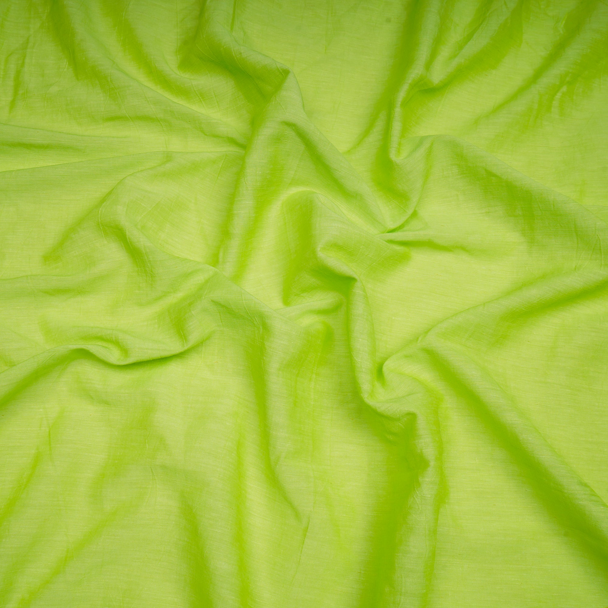 (Pre-Cut 2.00 Mtr)Green Piece Dyed Plain Remi Satin Fabric