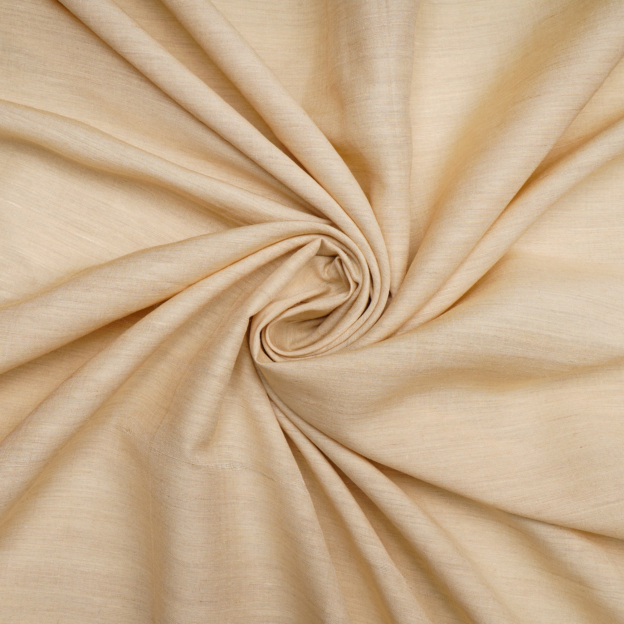 (Pre Cut 1 Mtr )Beige Desi Tussar Silk Fabric