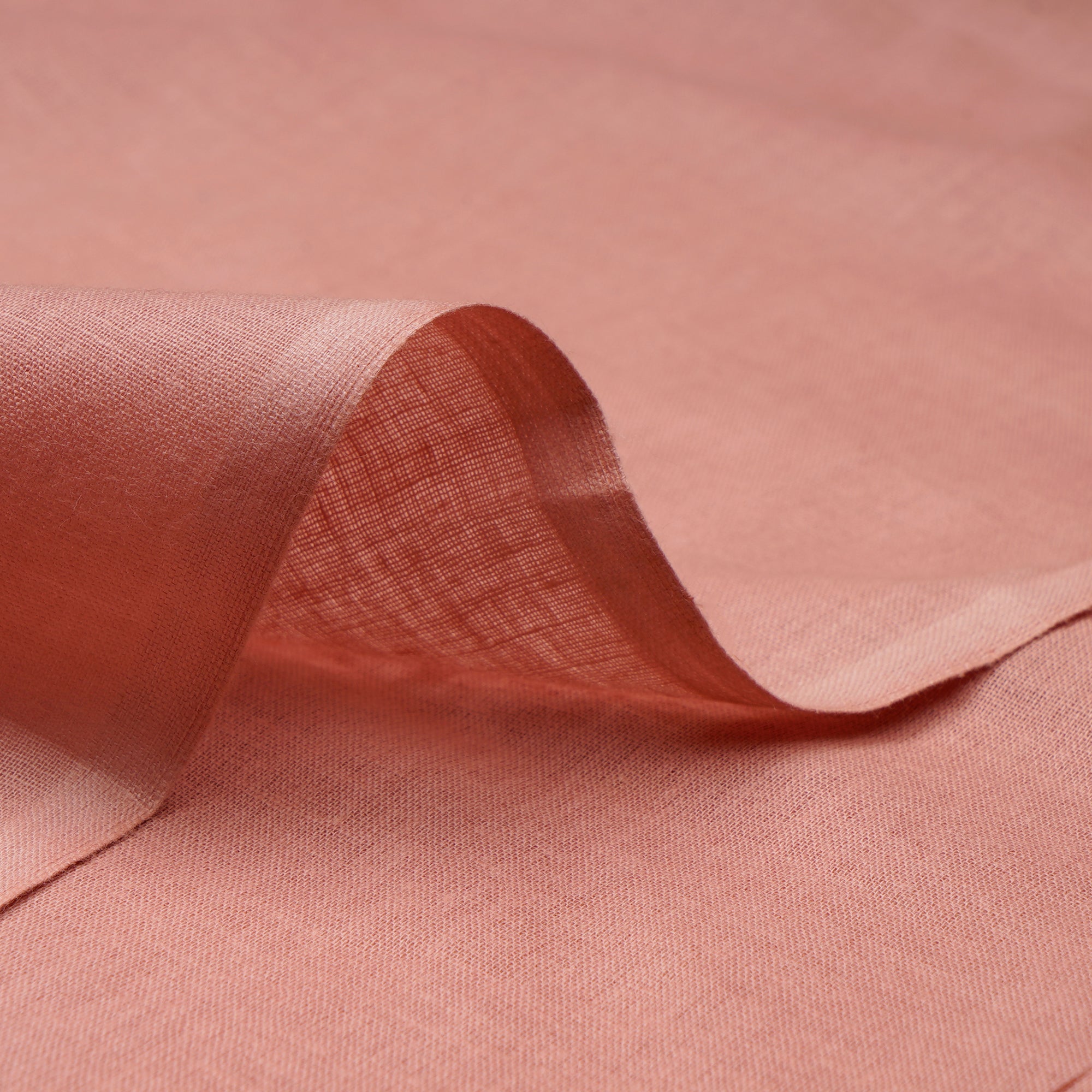 (Pre-Cut 3.00 Mtr)Peach Mill Dyed Pure Cotton Lining Fabric