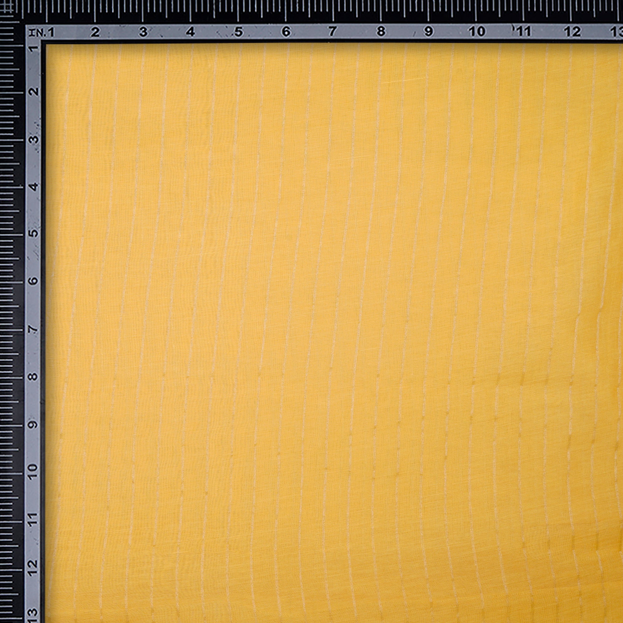 (Pre-Cut 0.50 Mtr)Yellow Stripe Pattern Fine Chanderi Fabric