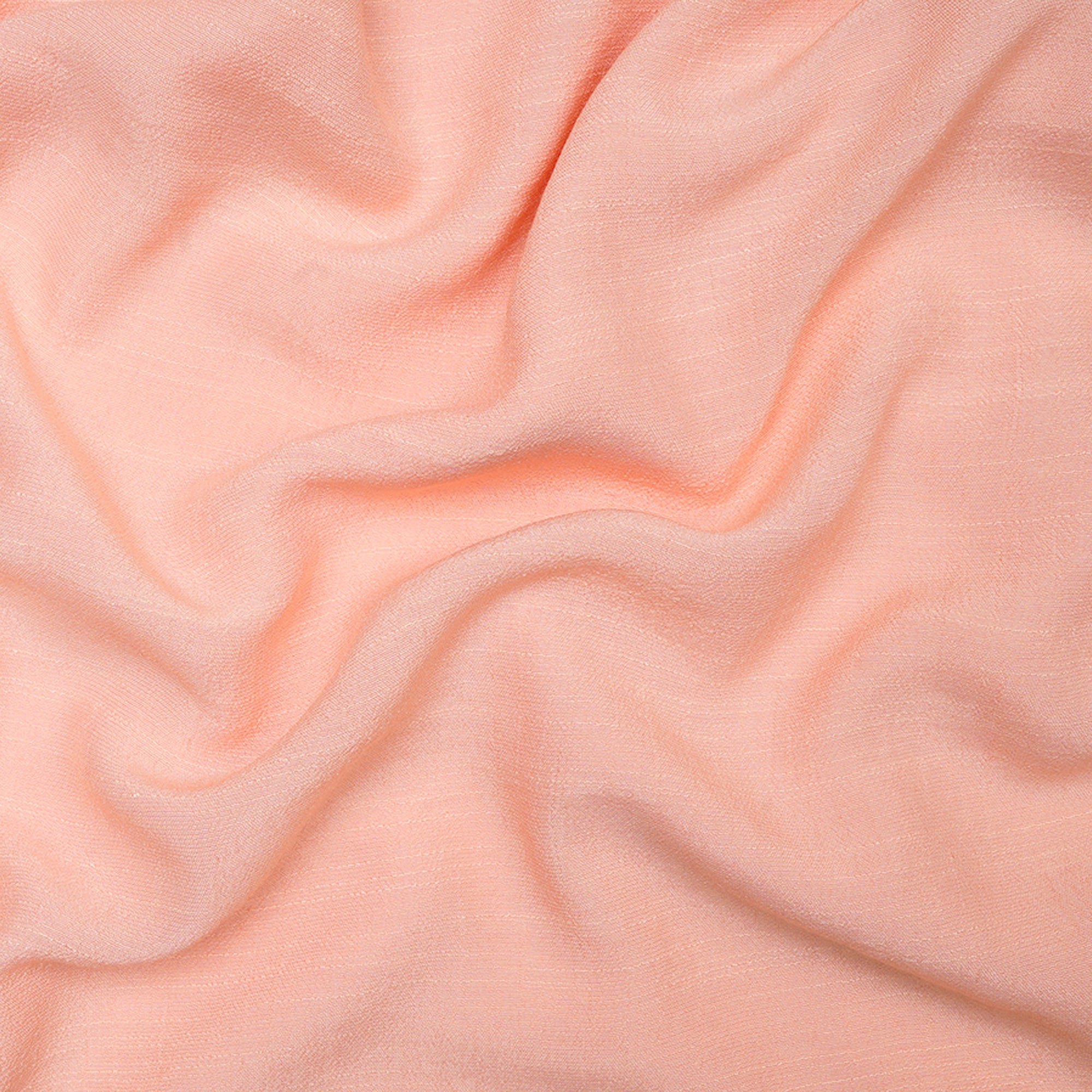 (Pre-Cut 1.00 Mtr)Light Peach Yarn Dyed Plain Linen Crepe Fabric