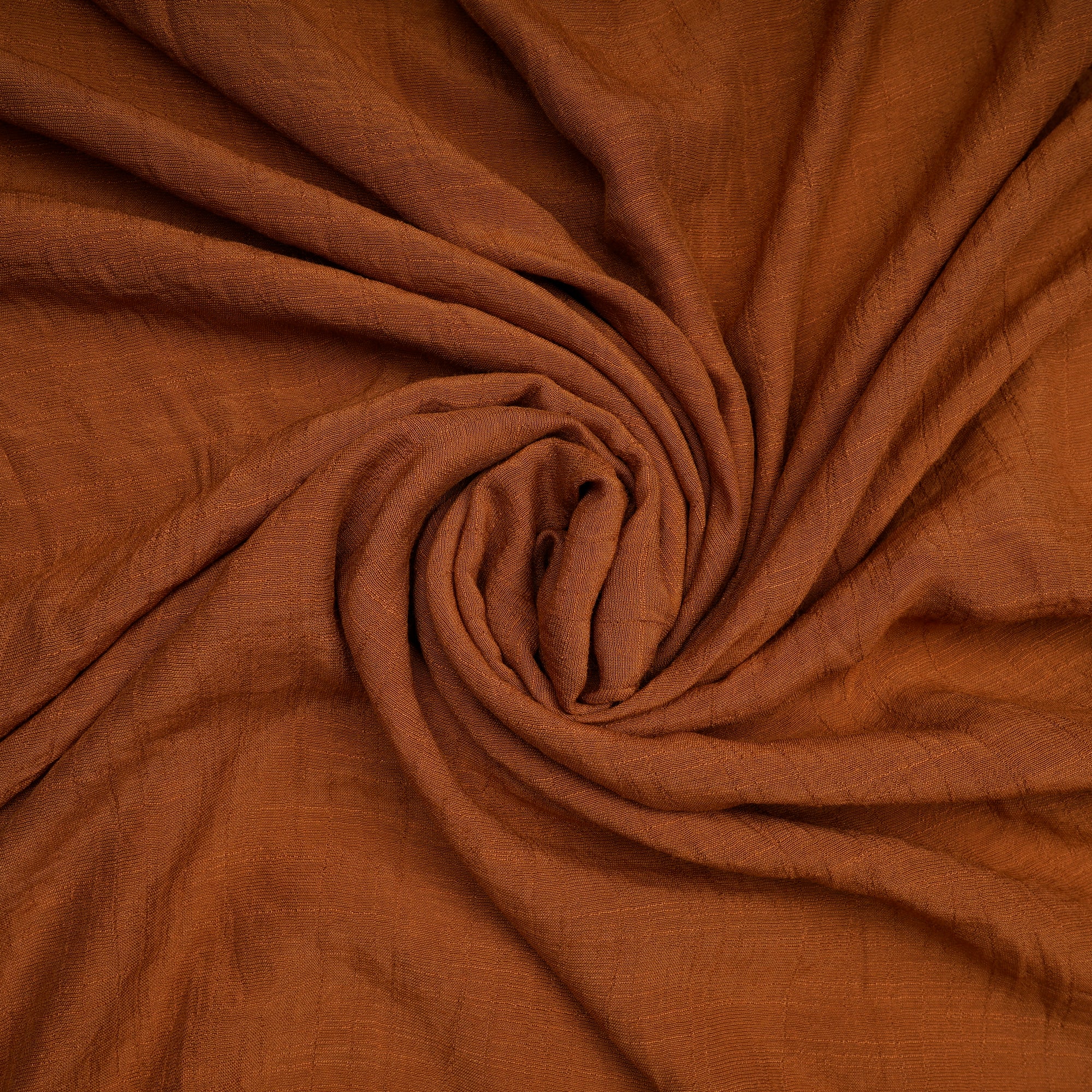 (Pre-Cut 1.50 Mtr)Fiery Cumin Color Yarn Dyed Linen Crepe Fabric