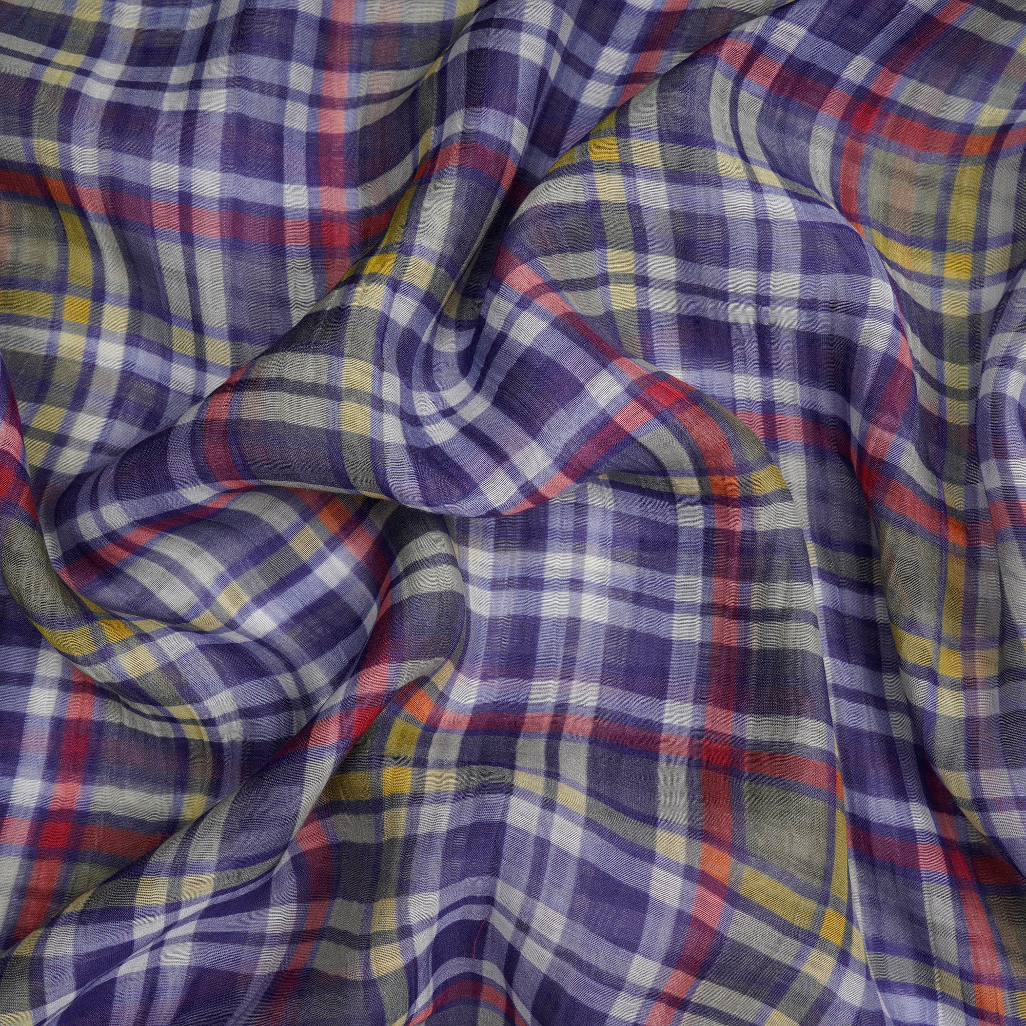 (Pre-Cut 2.00 Mtr)Purple-Red Color Digital Printed Pure Chanderi Fabric