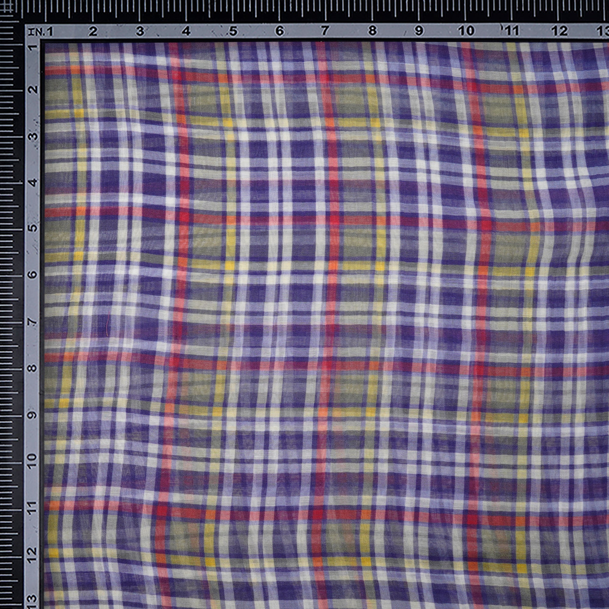(Pre-Cut 2.00 Mtr)Purple-Red Color Digital Printed Pure Chanderi Fabric