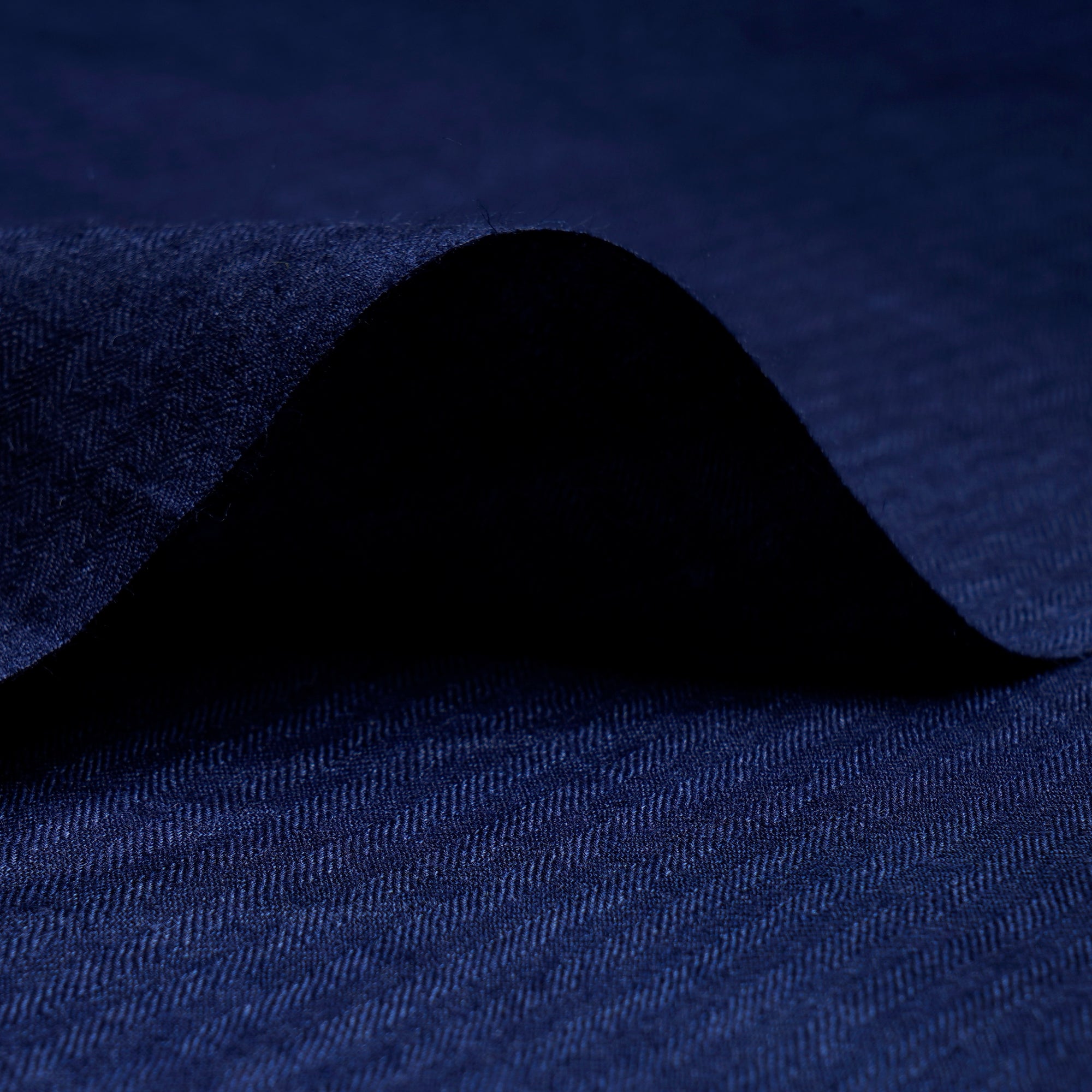 (Pre-Cut 1.75 Mtr)Navy Blue Piece Dyed Plain Silk Fabric