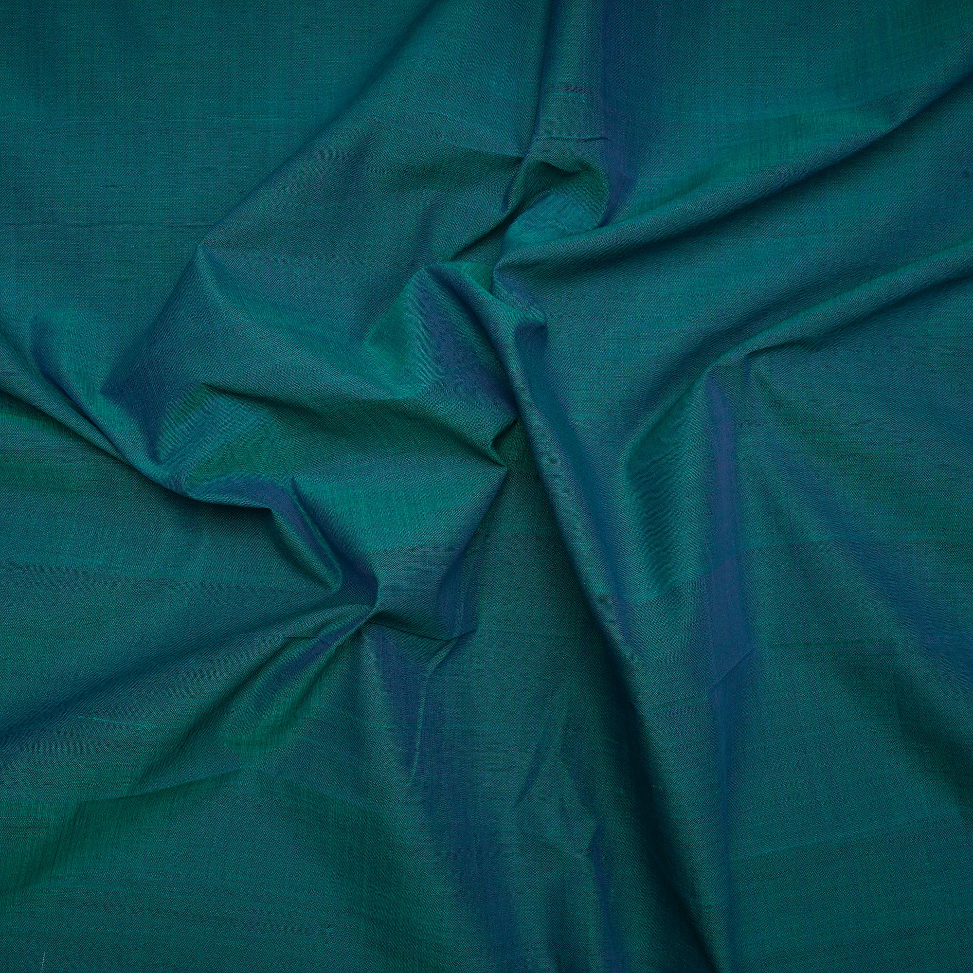 (Pre-Cut 1.50 Mtr) Rama Green Handwoven Mangalgiri Cotton Fabric