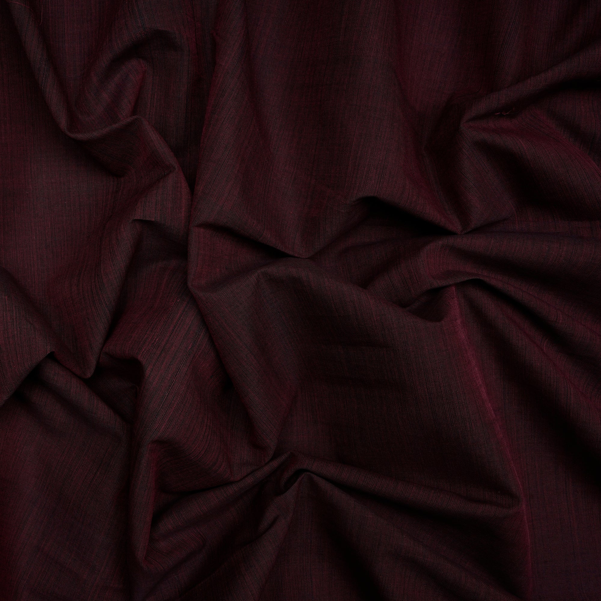 (Pre-Cut 1.90 Mtr)Plum Color Mangalgiri Cotton Fabric