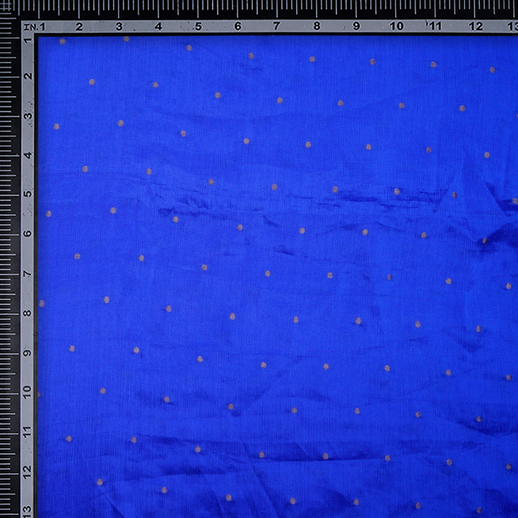 (Pre-Cut 2.30 Mtr)Blue Chiffon Jacquard Fabric