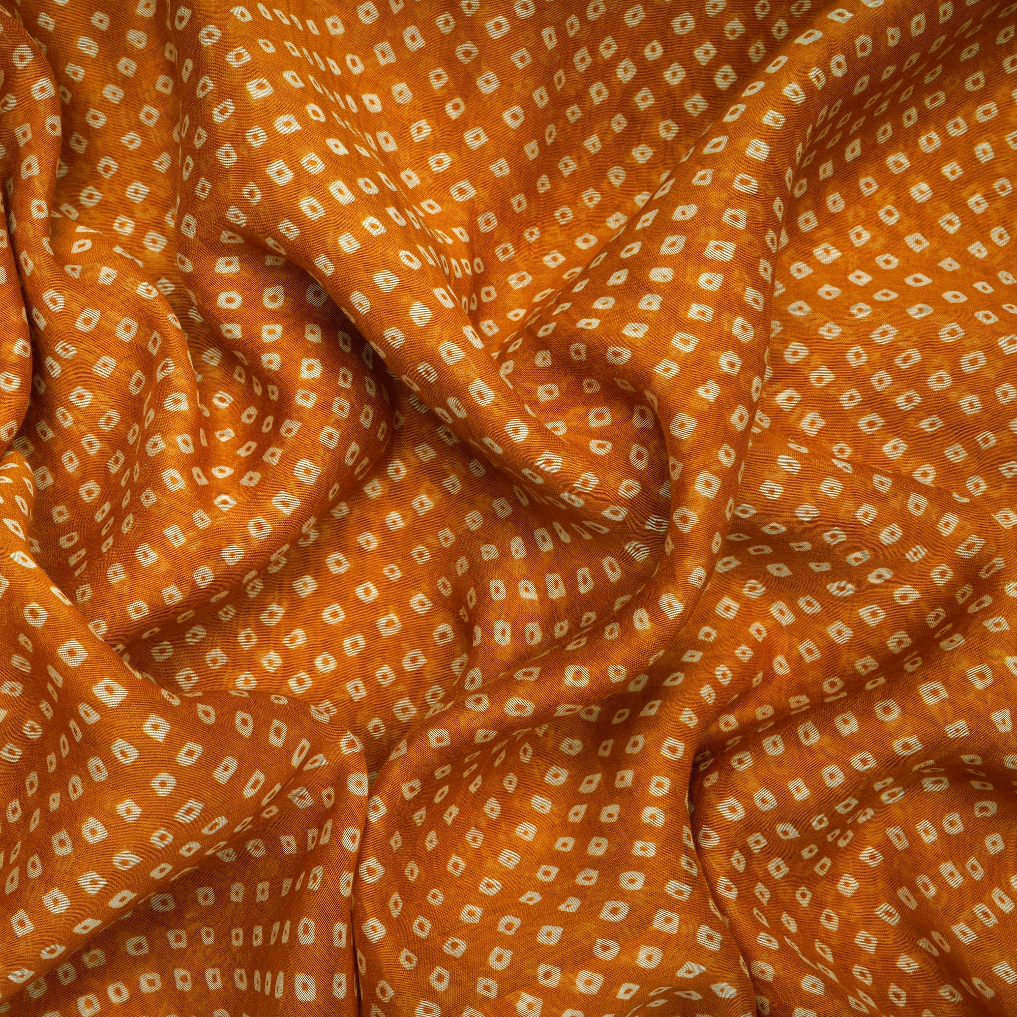 (Pre-Cut 2.40 Mtr)Mustard Color Digital Printed Chanderi Fabric