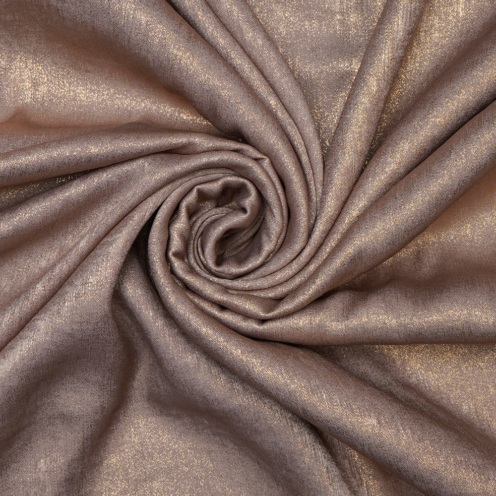 (Pre-Cut 2.25 Mtr)Beige Color All over Foile Printed Polyester Fabric