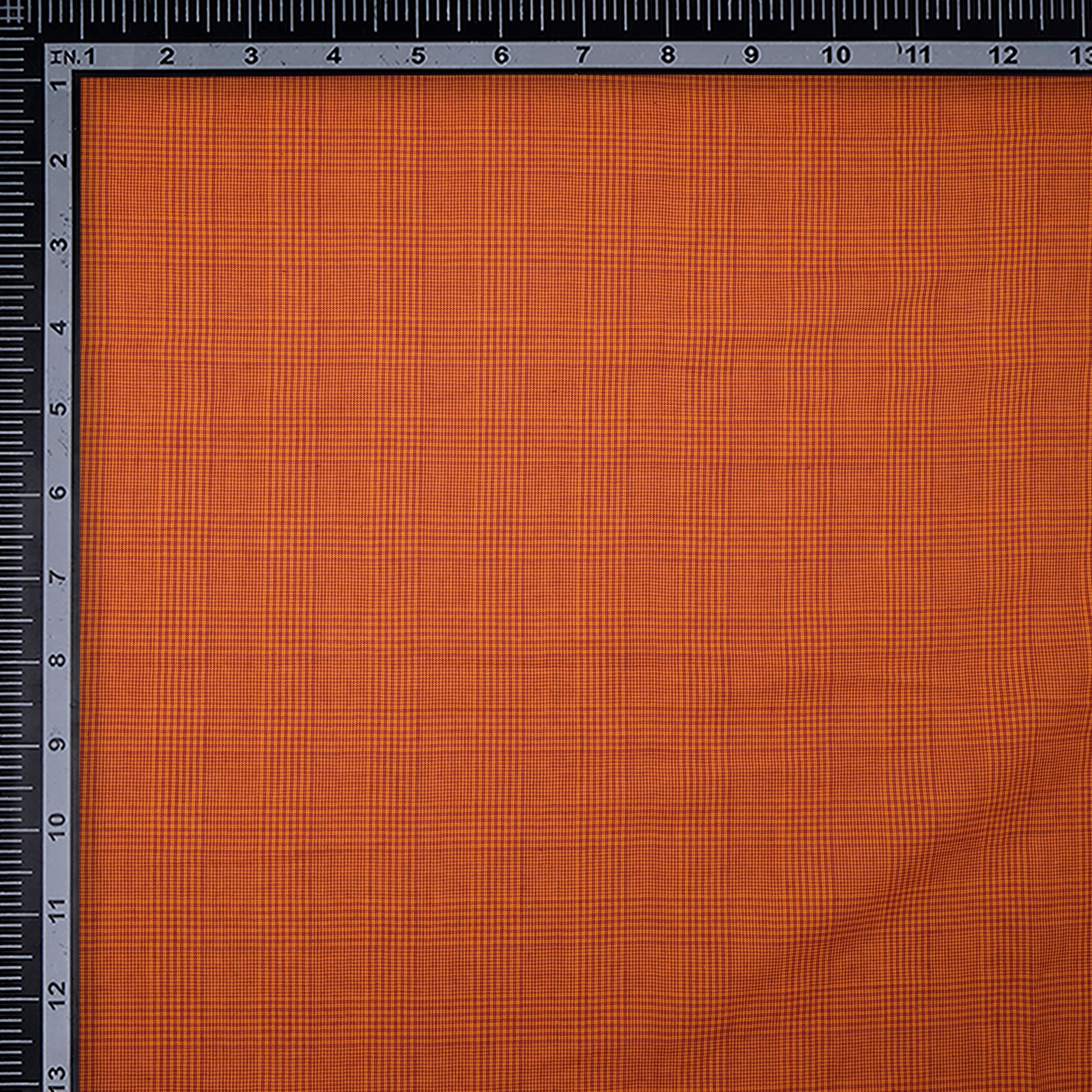 (Pre-Cut 0.80 Mtr)Orange Handwoven Cotton Fabric