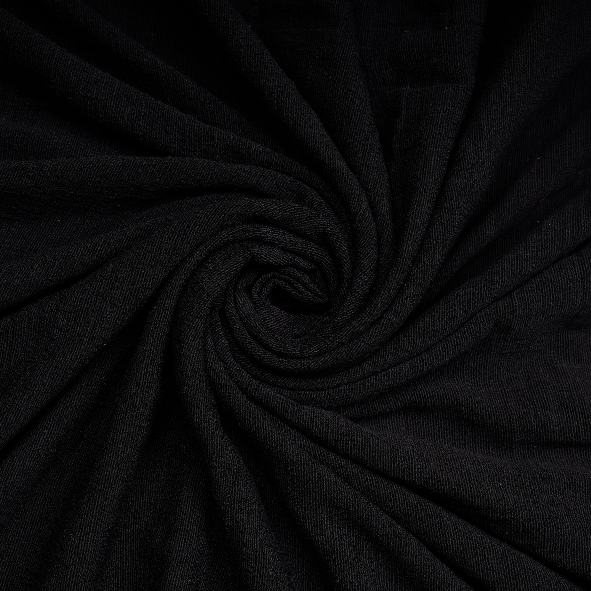 (Pre-Cut 1.80 Mtr)Black Piece Dyed Muslin Cotton Lycra Fabric