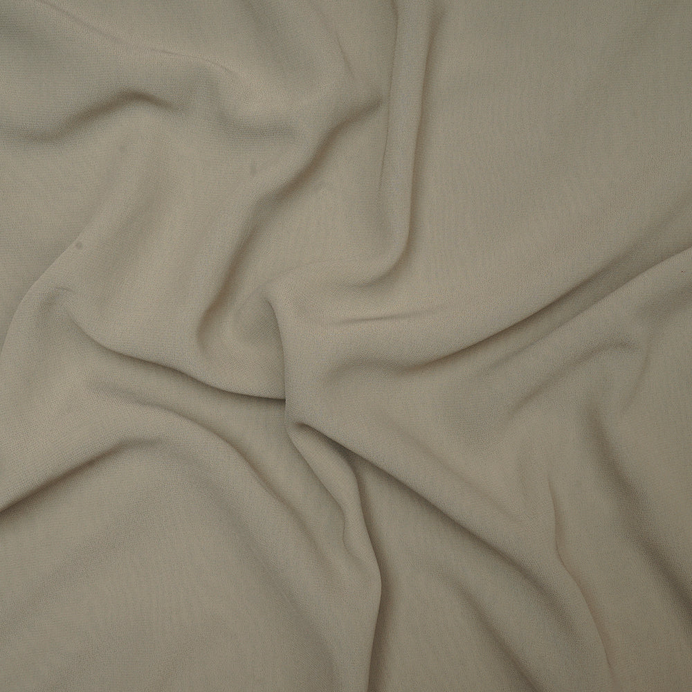 (Pre-Cut 2.00 Mtr)Greyish Green Premium Fox Georgtte Fabric