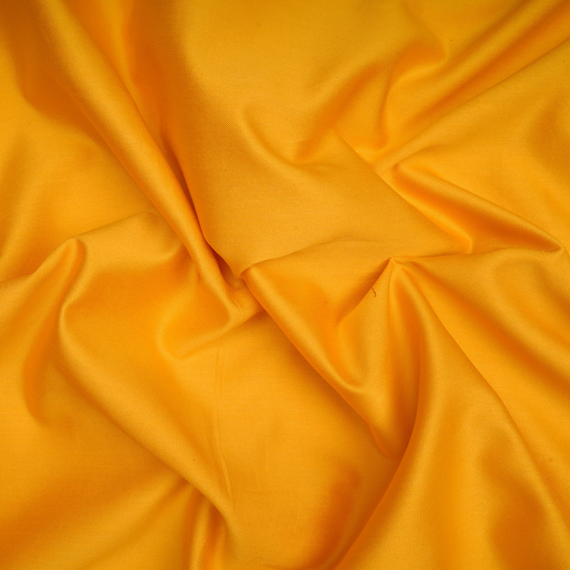 (Pre-Cut 2.00 Mtr)Yellow Cotton Silk Fabric