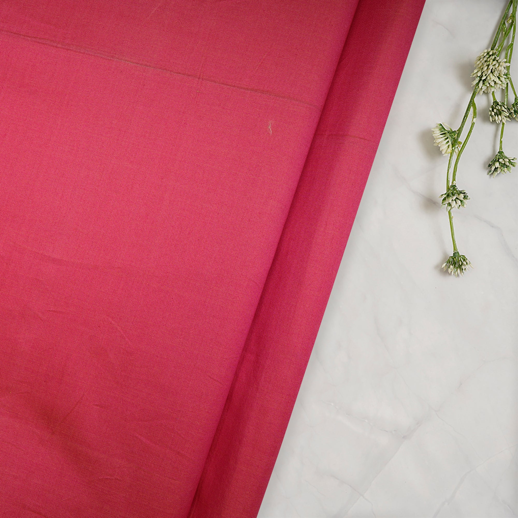 (Pre-Cut 3.00 Mtr)Pink Color Cotton Silk Fabric