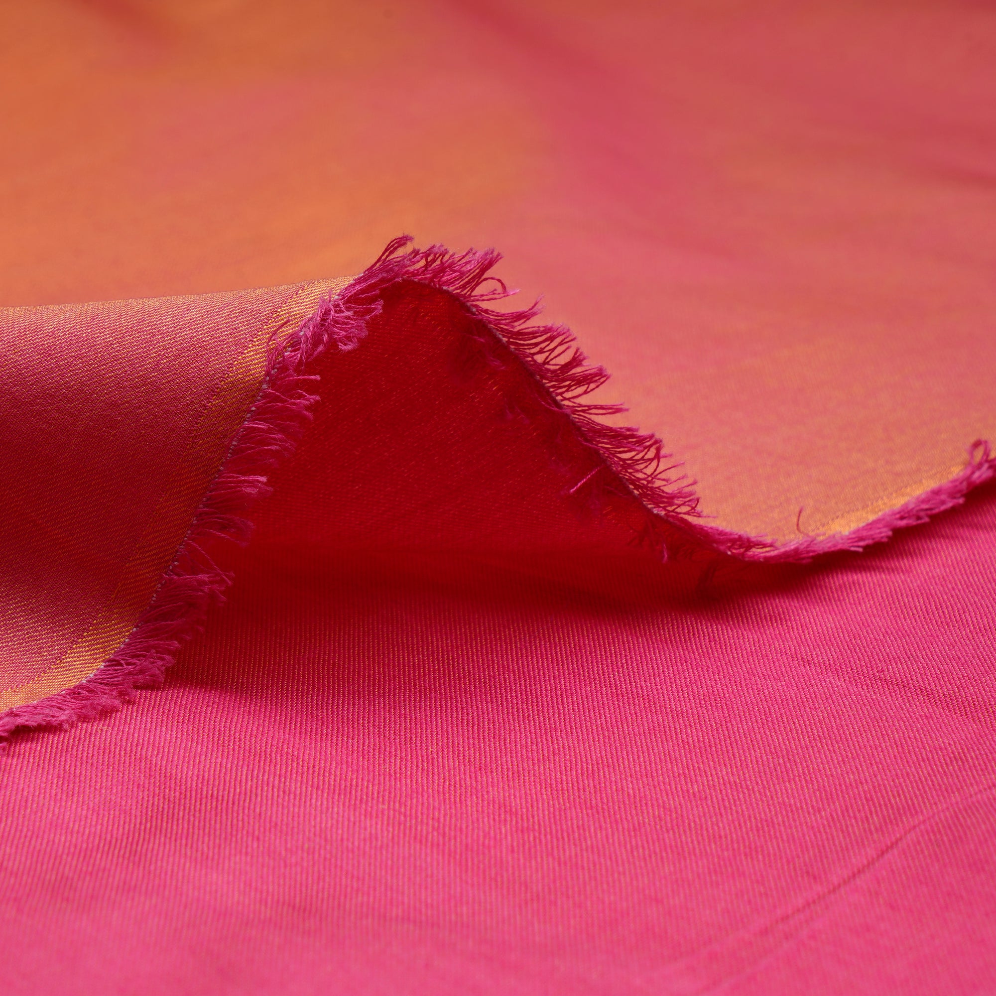 (Pre-Cut 3.00 Mtr)Pink Color Cotton Silk Fabric