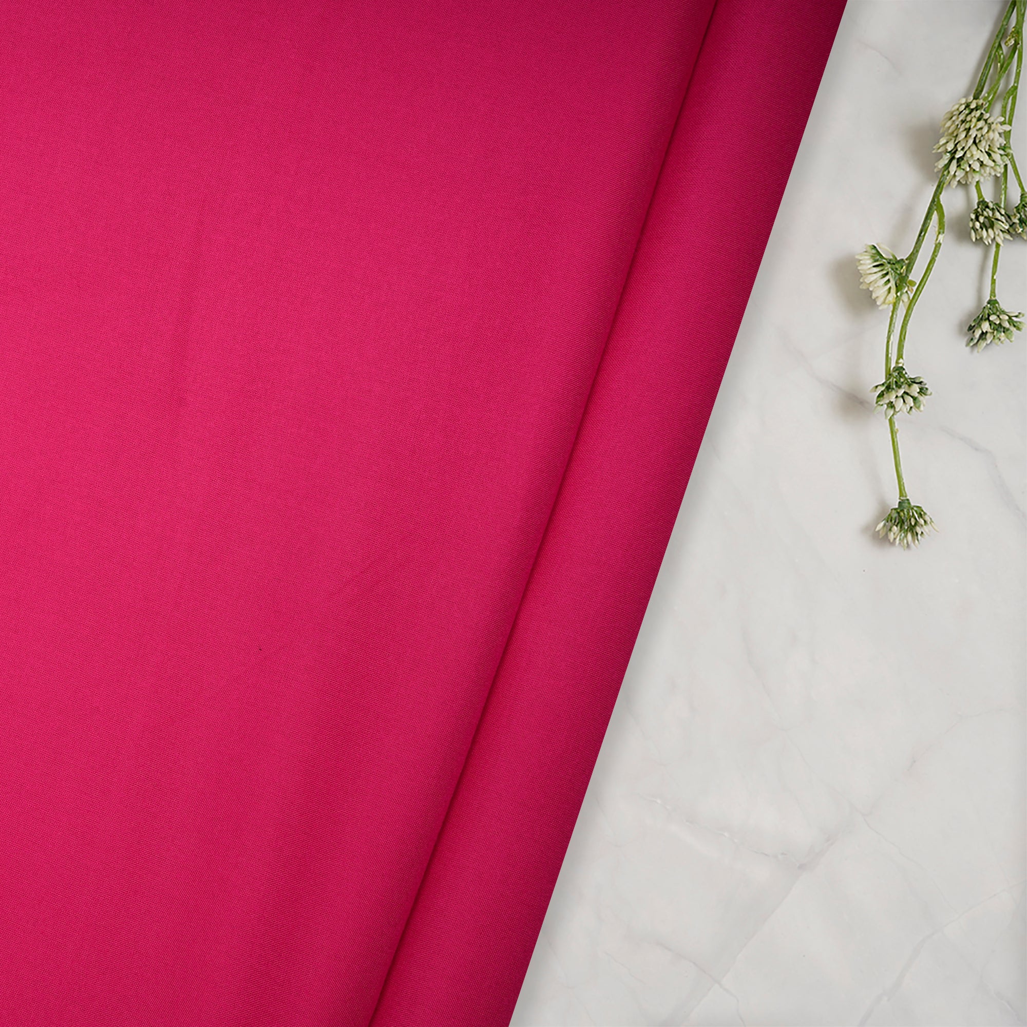 (Pre-Cut 2.50 Mtr)Fushsia Plain Mill Dyed Rayon Fabric