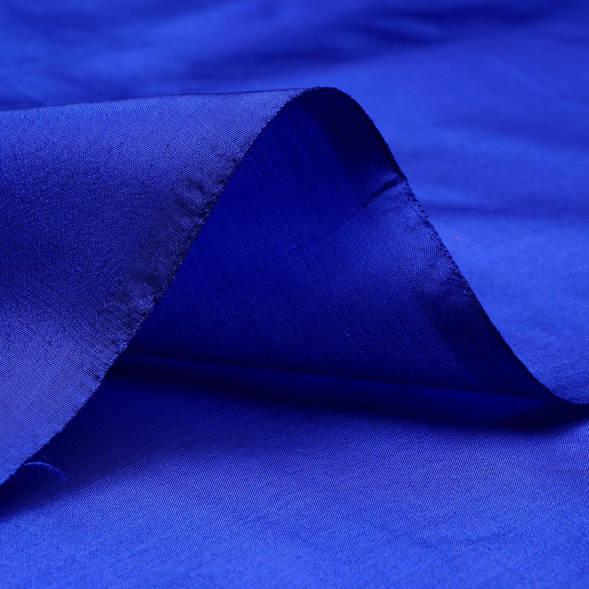 (Pre-Cut 1.00 Mtr)Nautical Blue Piece Dyed Plain Silk Fabric