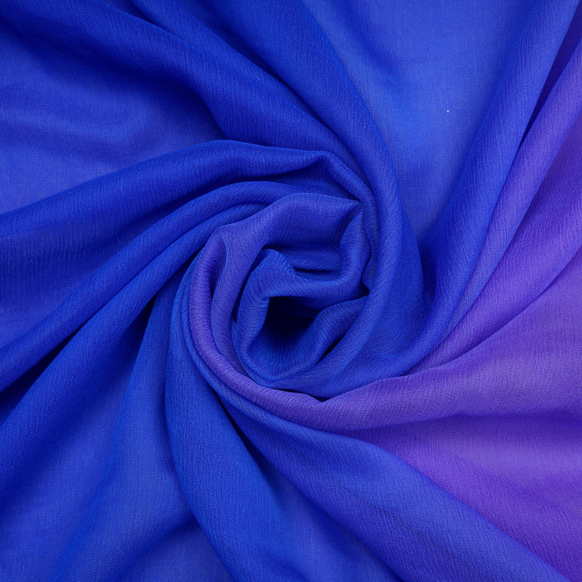 (Pre-Cut 2.80 Mtr)Blue Ombre Pattern Handewoven Silk Fabeic